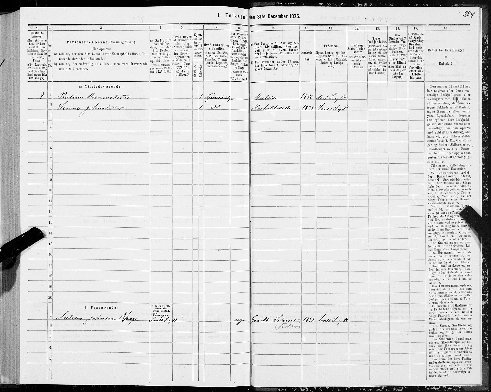 SAT, 1875 census for 1515P Herøy, 1875, p. 3284