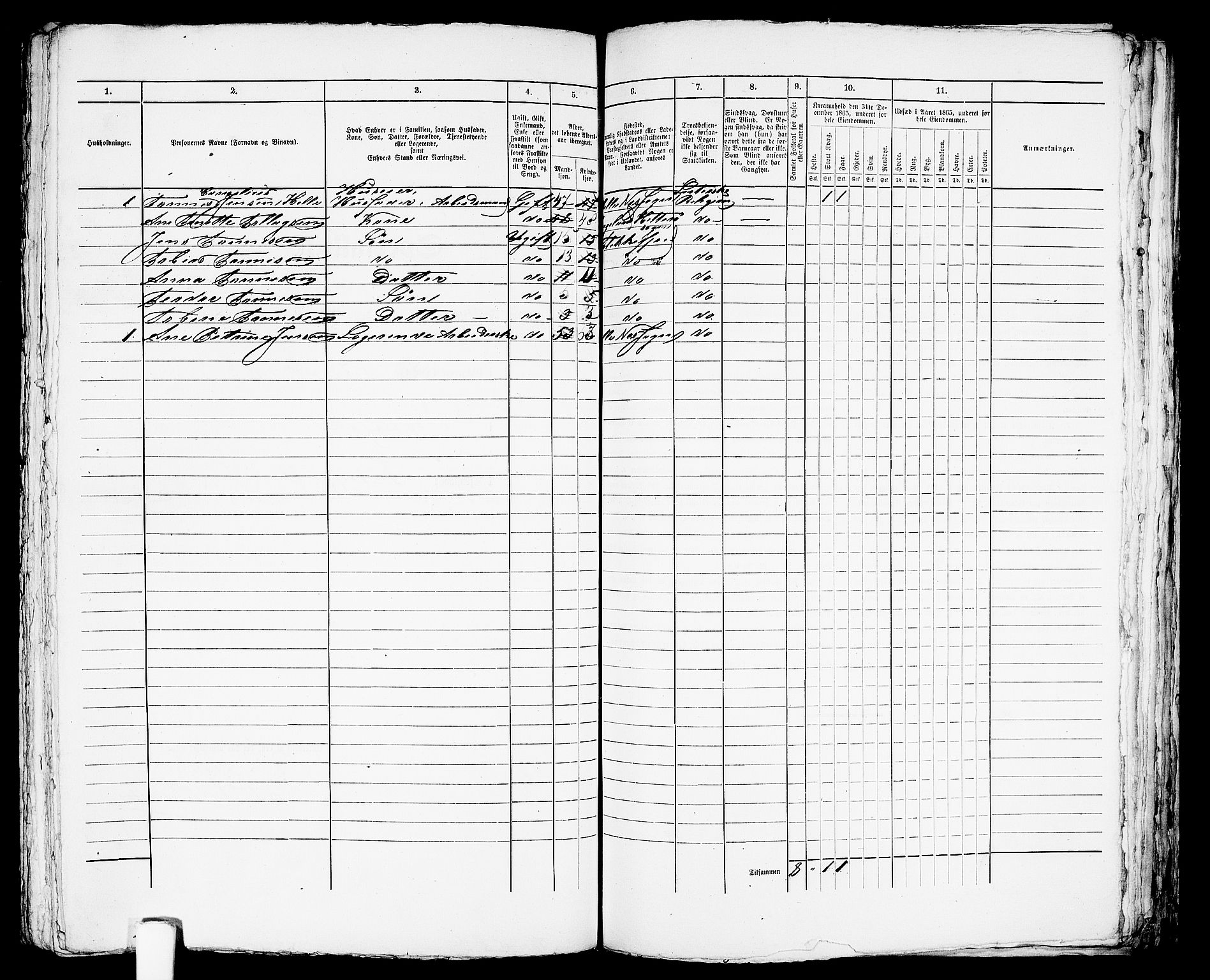 RA, 1865 census for Flekkefjord/Flekkefjord, 1865, p. 383