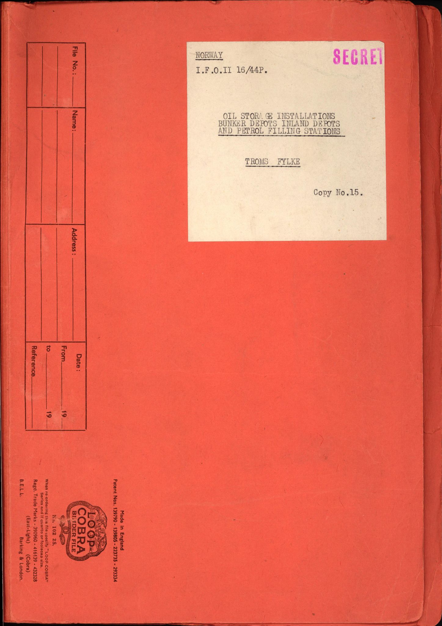 Forsvaret, Forsvarets overkommando II, AV/RA-RAFA-3915/D/Dd/L0022: Troms 2, 1942-1945, p. 443