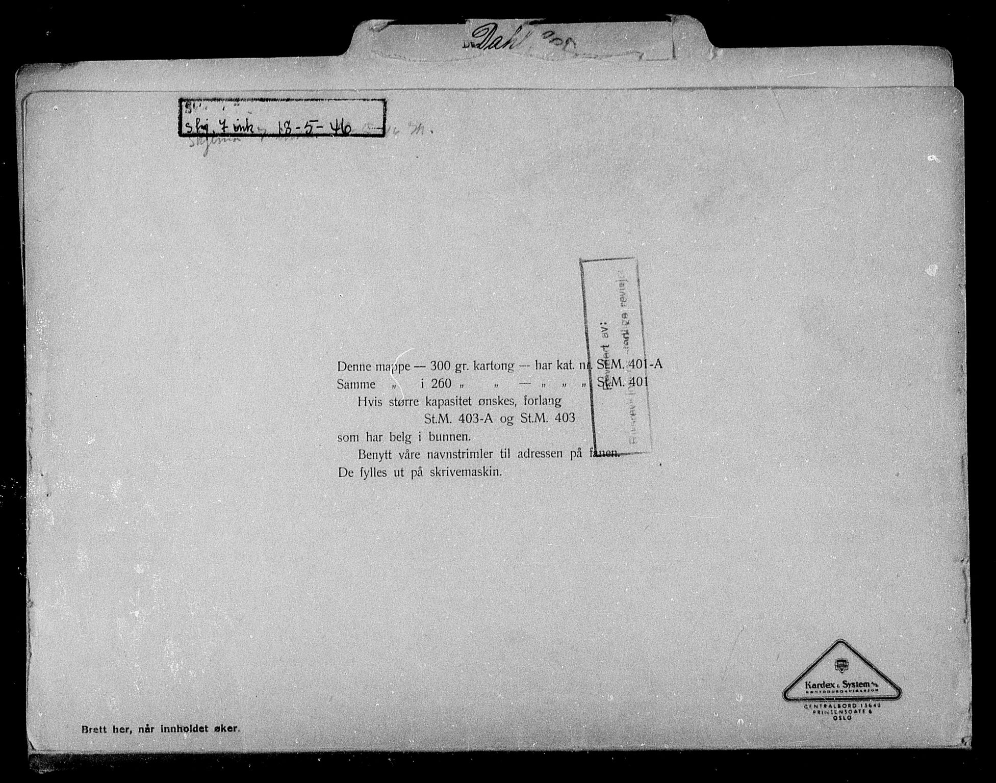 Justisdepartementet, Tilbakeføringskontoret for inndratte formuer, AV/RA-S-1564/H/Hc/Hcc/L0932: --, 1945-1947, p. 2