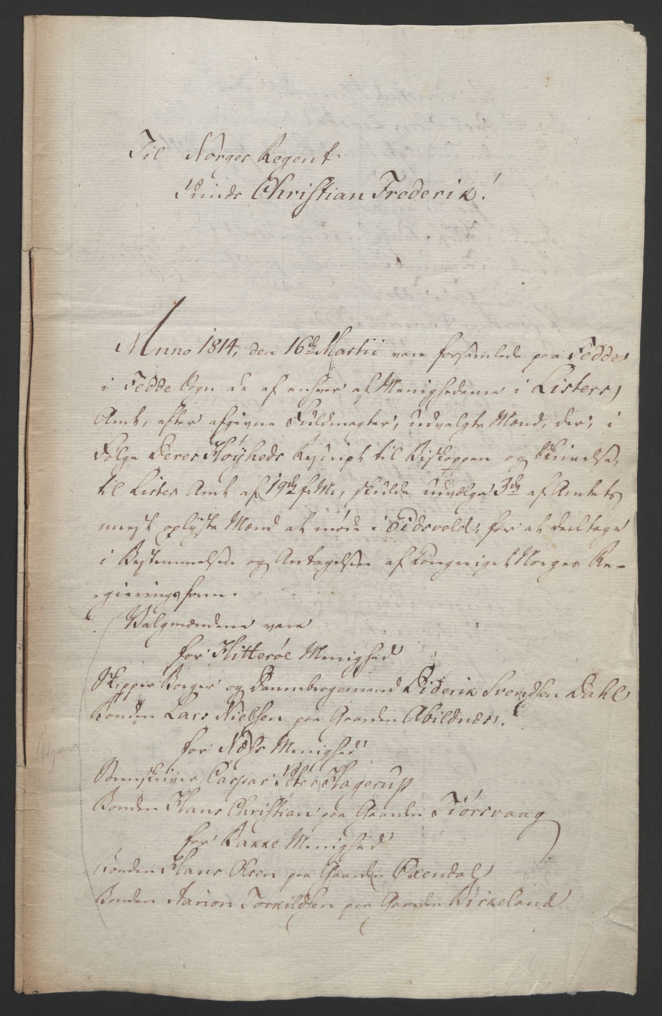 Statsrådssekretariatet, RA/S-1001/D/Db/L0008: Fullmakter for Eidsvollsrepresentantene i 1814. , 1814, p. 148