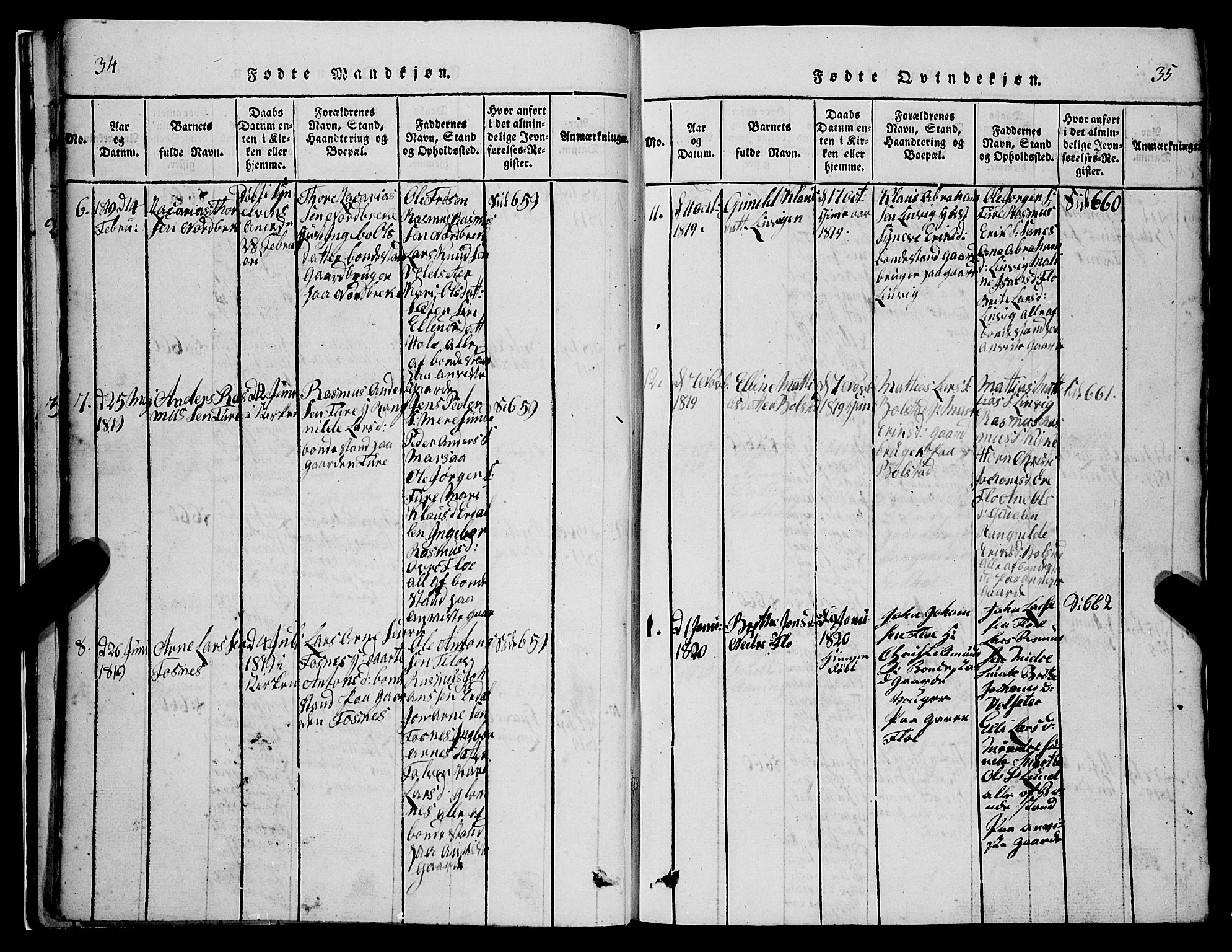 Stryn Sokneprestembete, AV/SAB-A-82501: Parish register (copy) no. C 1, 1801-1845, p. 34-35