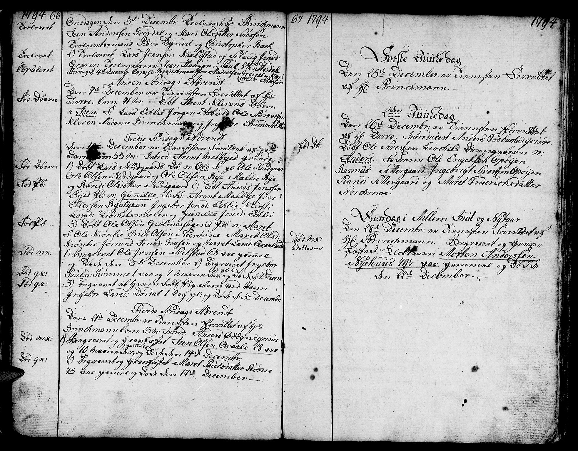 Ministerialprotokoller, klokkerbøker og fødselsregistre - Sør-Trøndelag, SAT/A-1456/668/L0815: Parish register (copy) no. 668C04, 1791-1815, p. 66-67