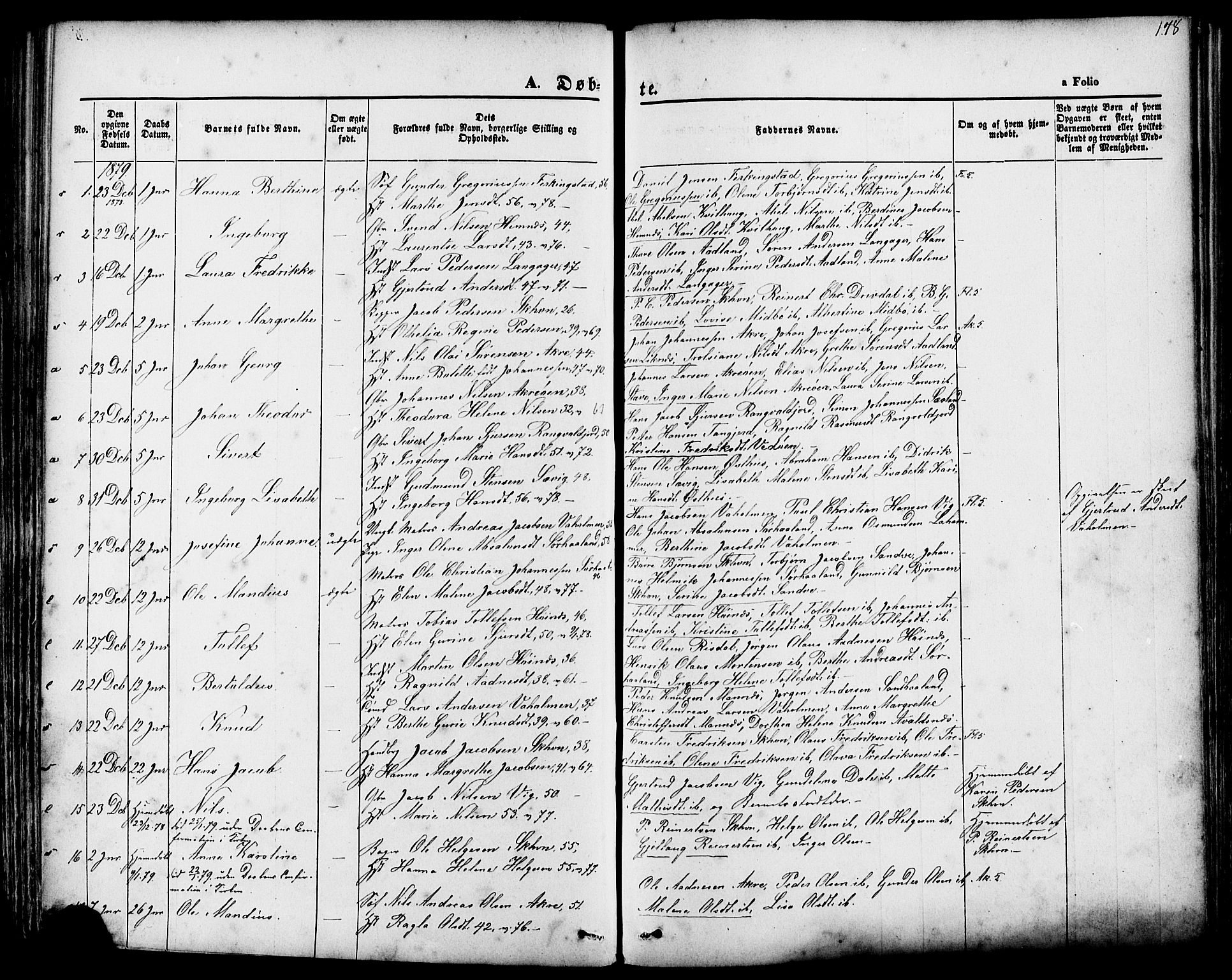 Skudenes sokneprestkontor, SAST/A -101849/H/Ha/Haa/L0006: Parish register (official) no. A 4, 1864-1881, p. 178