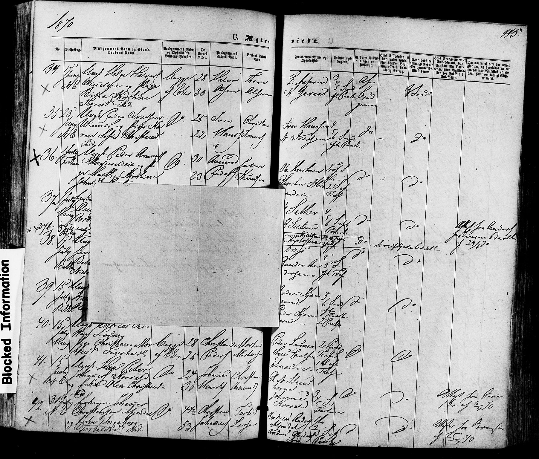 Eiker kirkebøker, AV/SAKO-A-4/F/Fa/L0017: Parish register (official) no. I 17, 1869-1877, p. 445