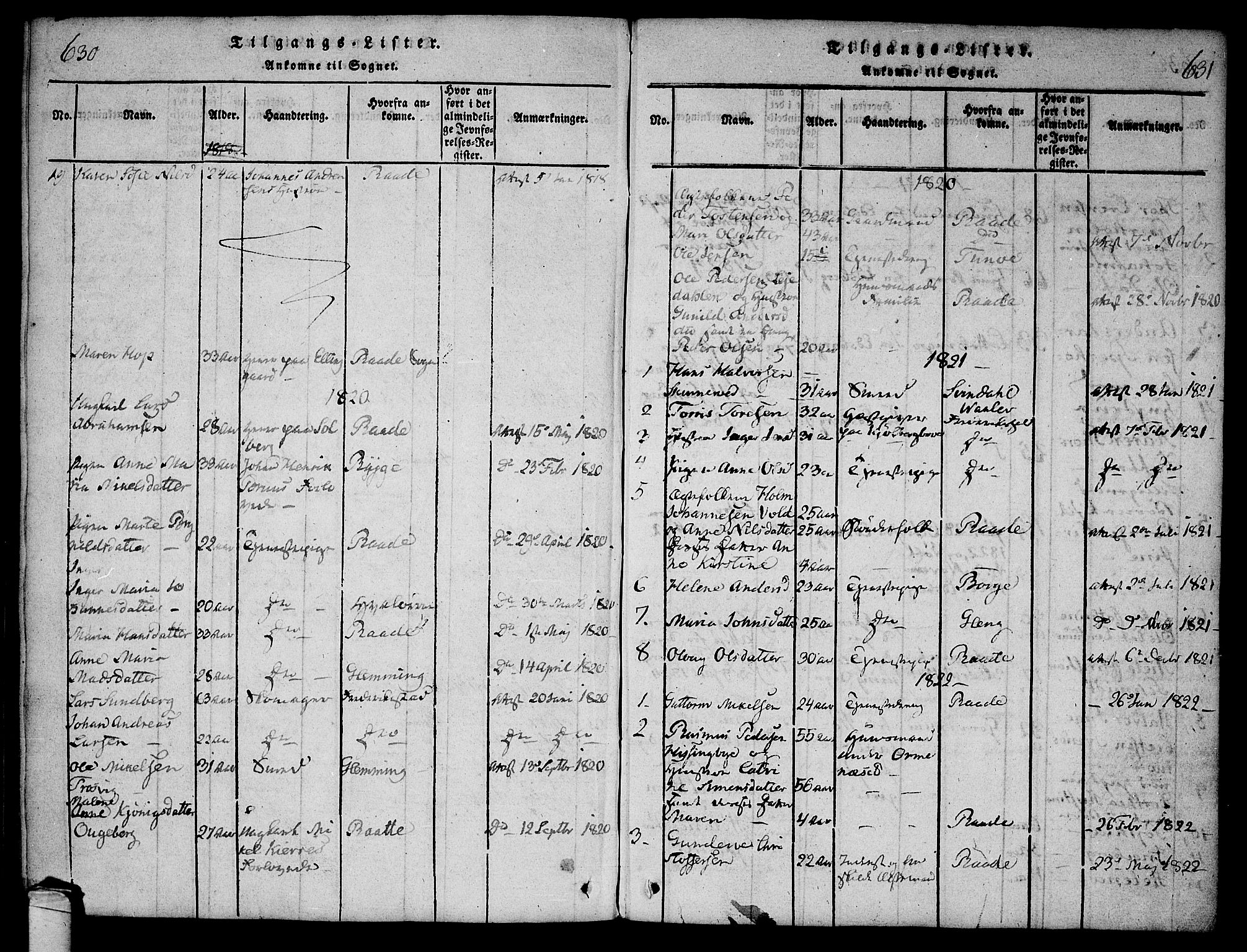 Onsøy prestekontor Kirkebøker, AV/SAO-A-10914/F/Fa/L0002: Parish register (official) no. I 2, 1814-1840, p. 630-631
