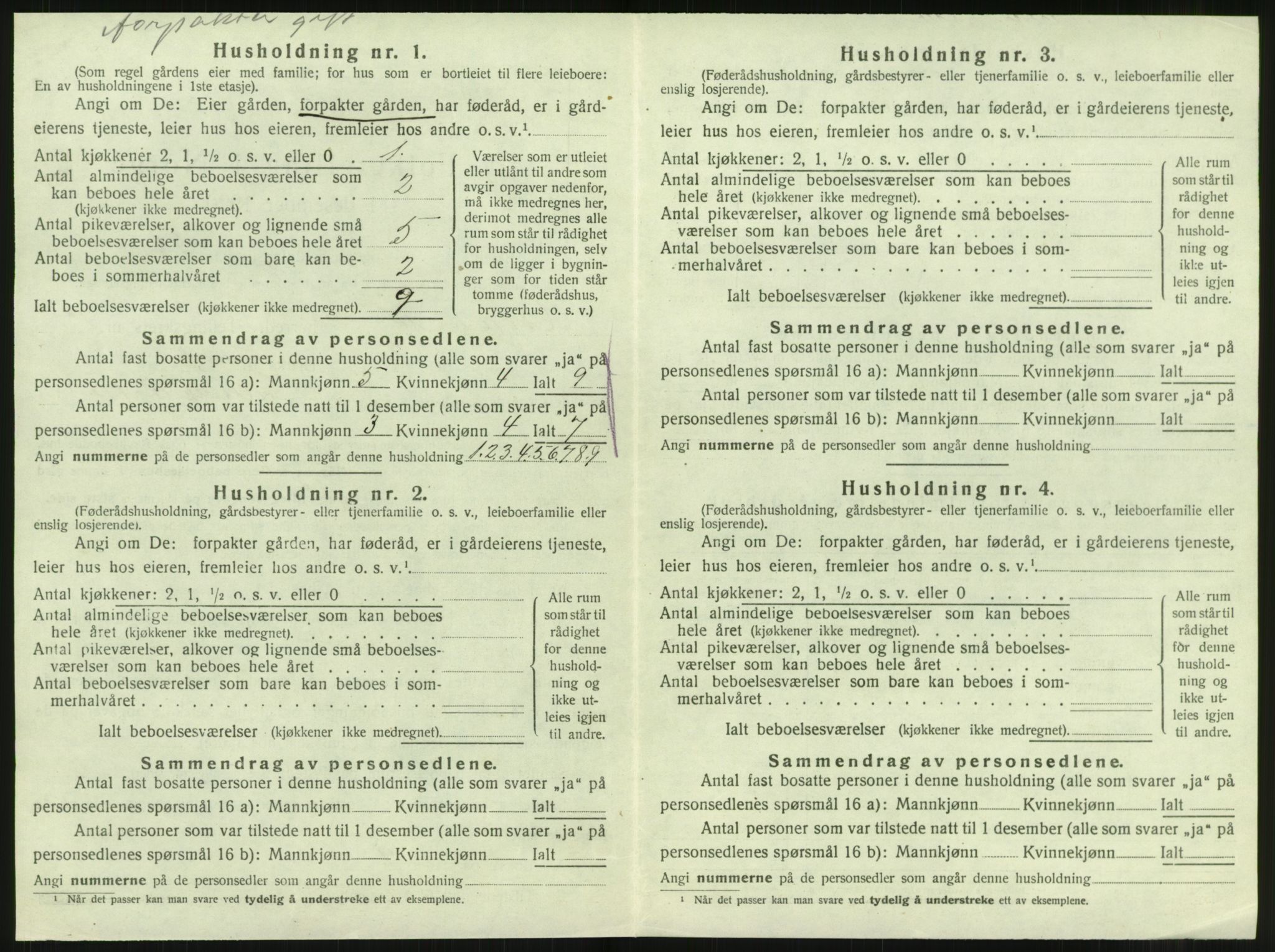 SAT, 1920 census for Grong, 1920, p. 1028