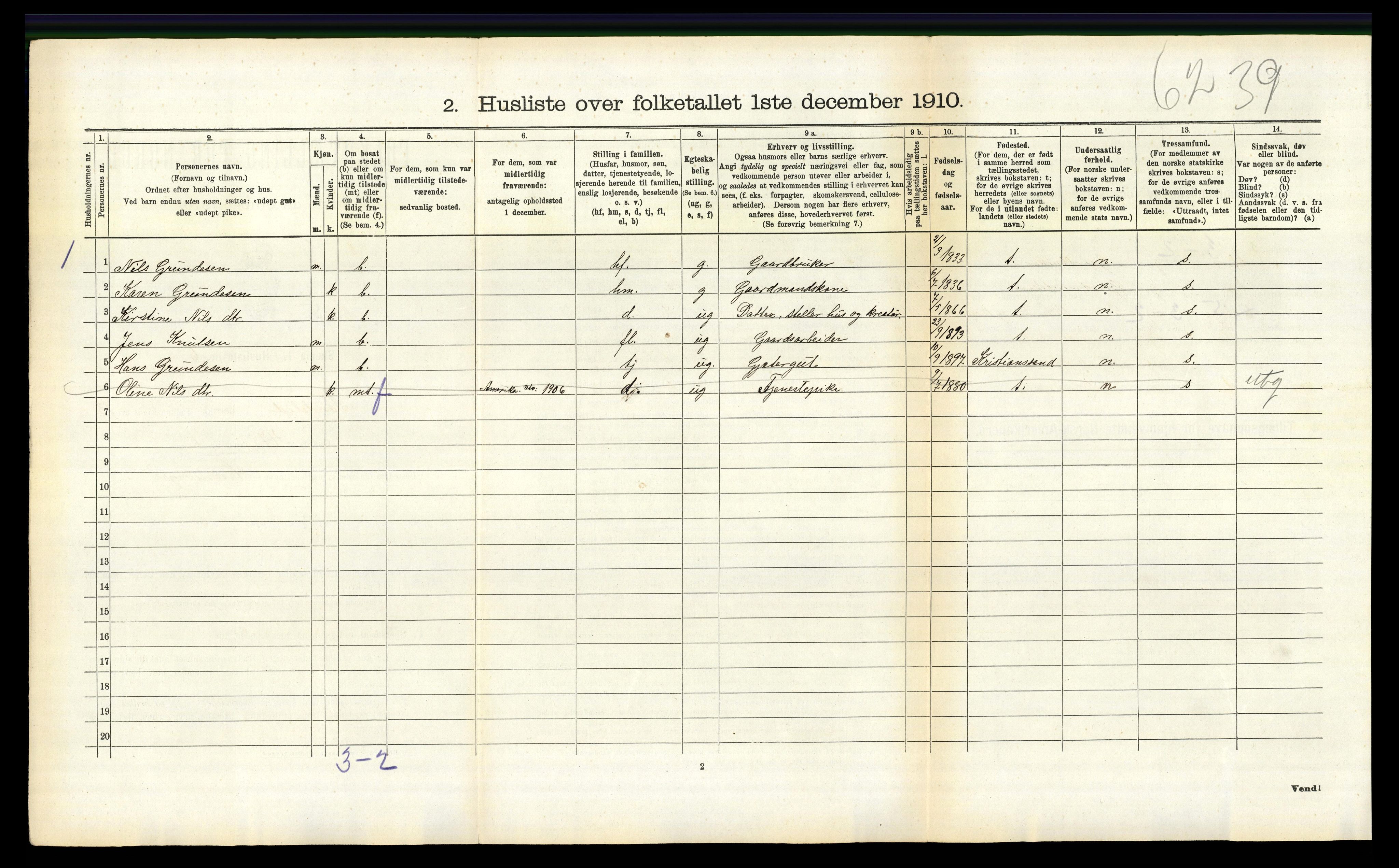 RA, 1910 census for Søndeled, 1910, p. 975