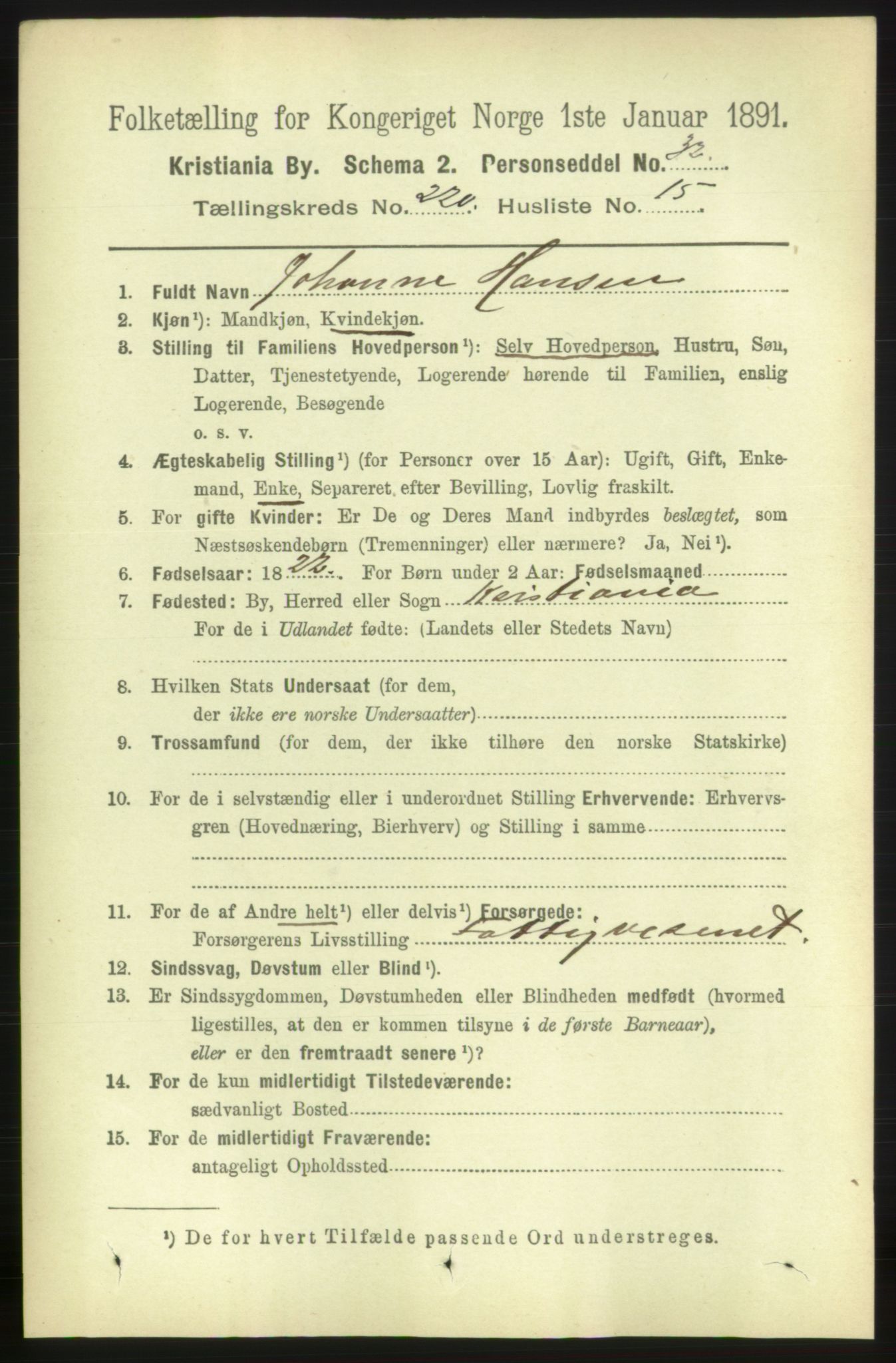 RA, 1891 census for 0301 Kristiania, 1891, p. 131430