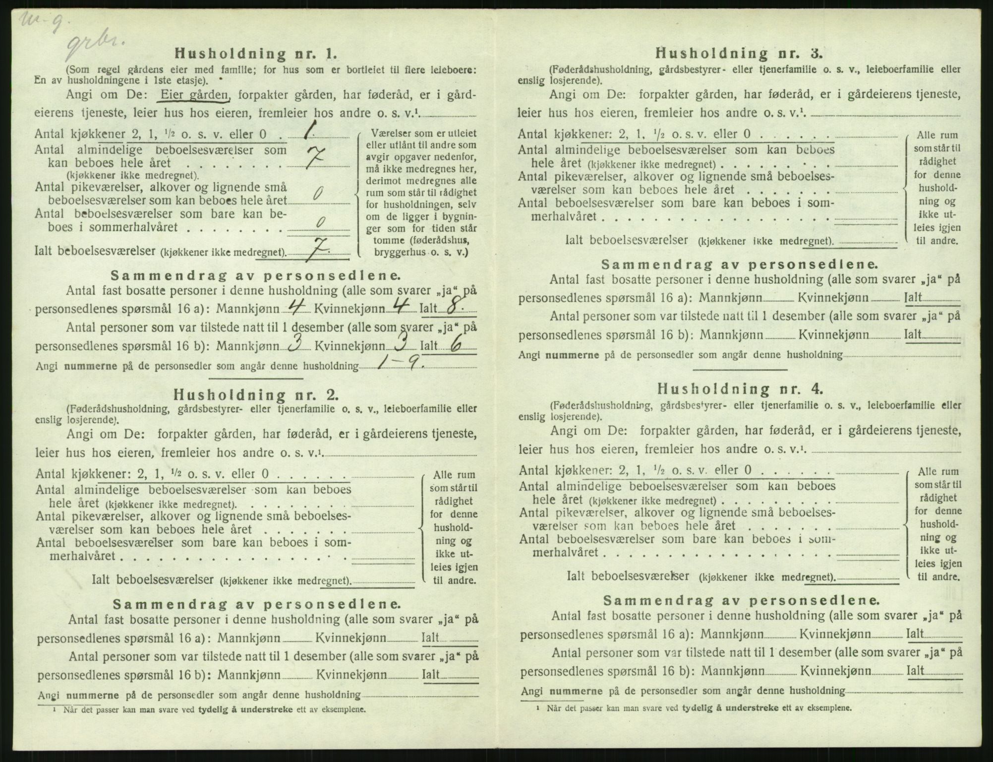 SAK, 1920 census for Austre Moland, 1920, p. 232