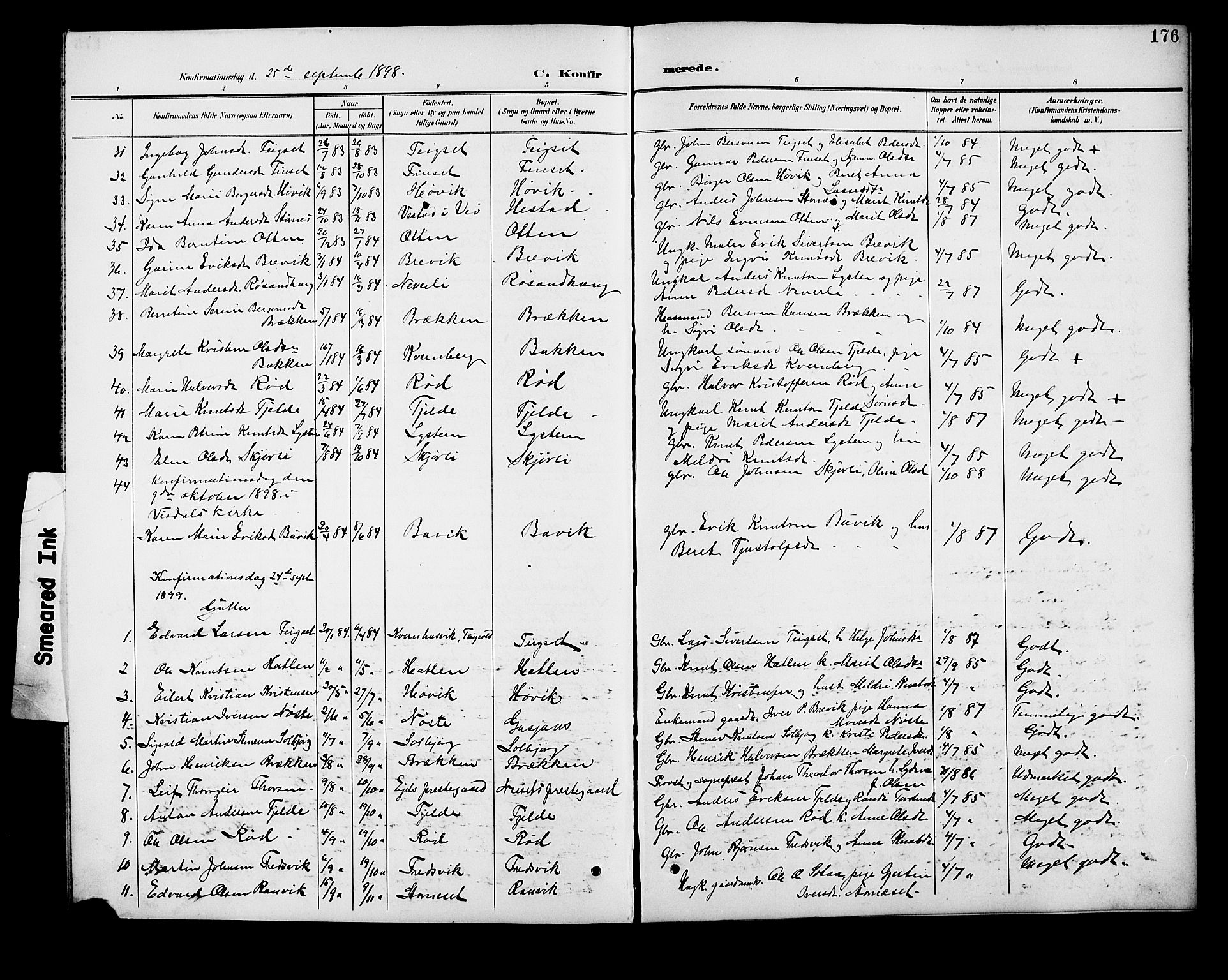 Ministerialprotokoller, klokkerbøker og fødselsregistre - Møre og Romsdal, SAT/A-1454/551/L0632: Parish register (copy) no. 551C04, 1894-1920, p. 176