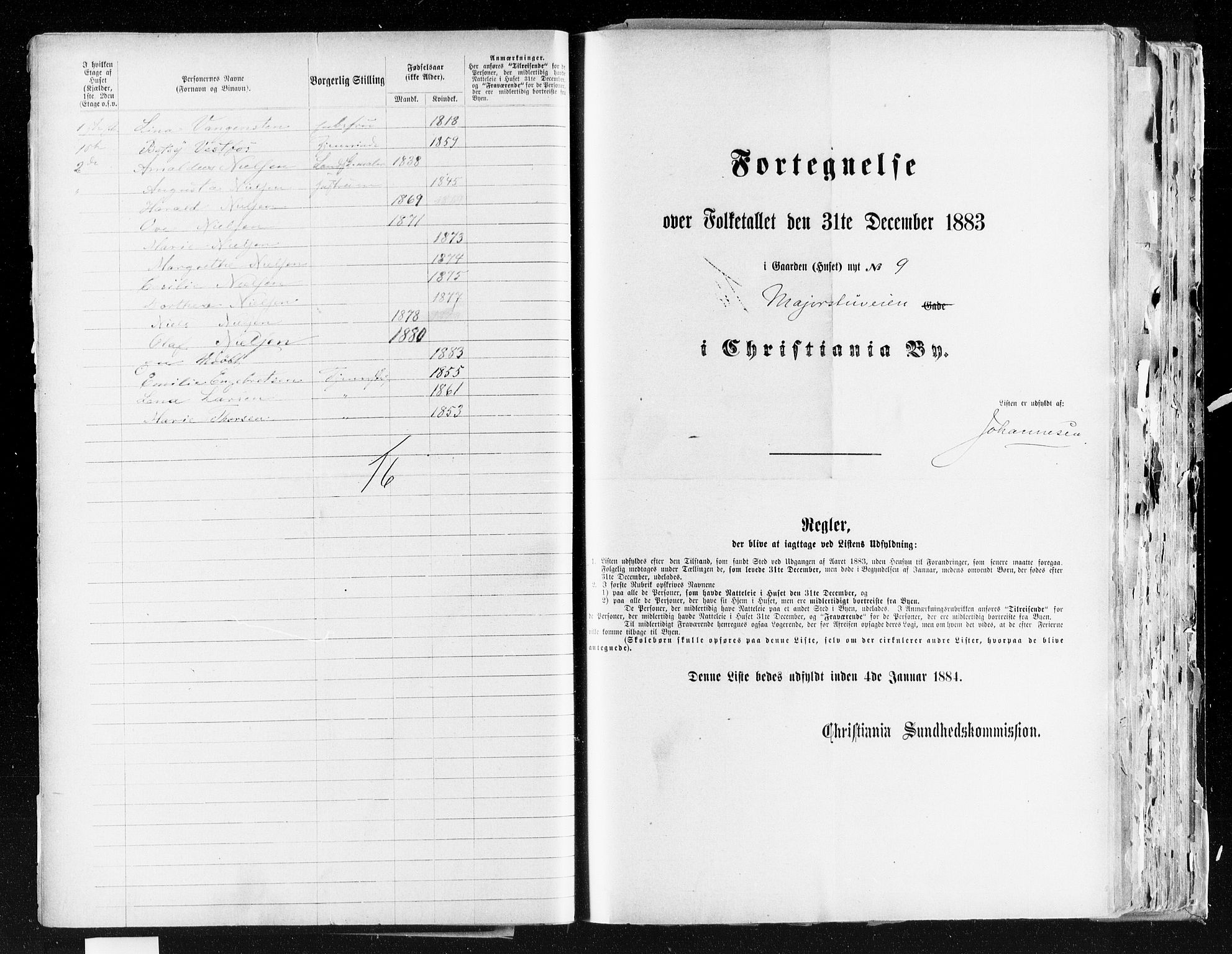 OBA, Municipal Census 1883 for Kristiania, 1883, p. 2610