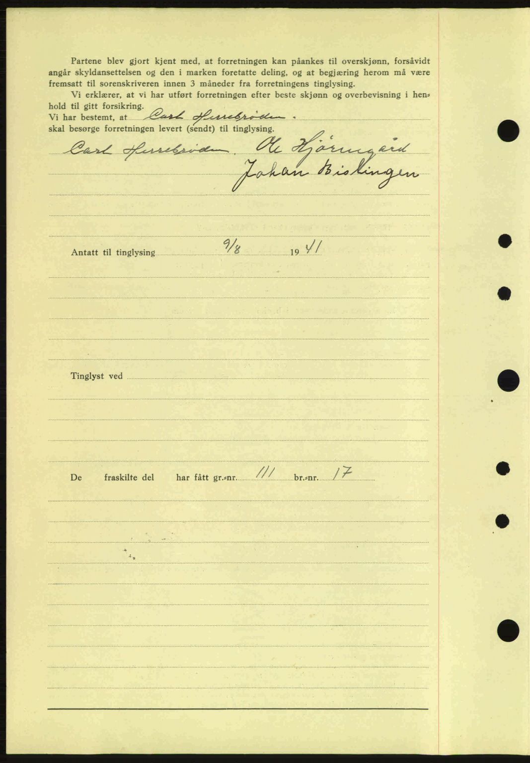 Idd og Marker sorenskriveri, AV/SAO-A-10283/G/Gb/Gbb/L0004: Mortgage book no. A4, 1940-1941, Diary no: : 829/1941