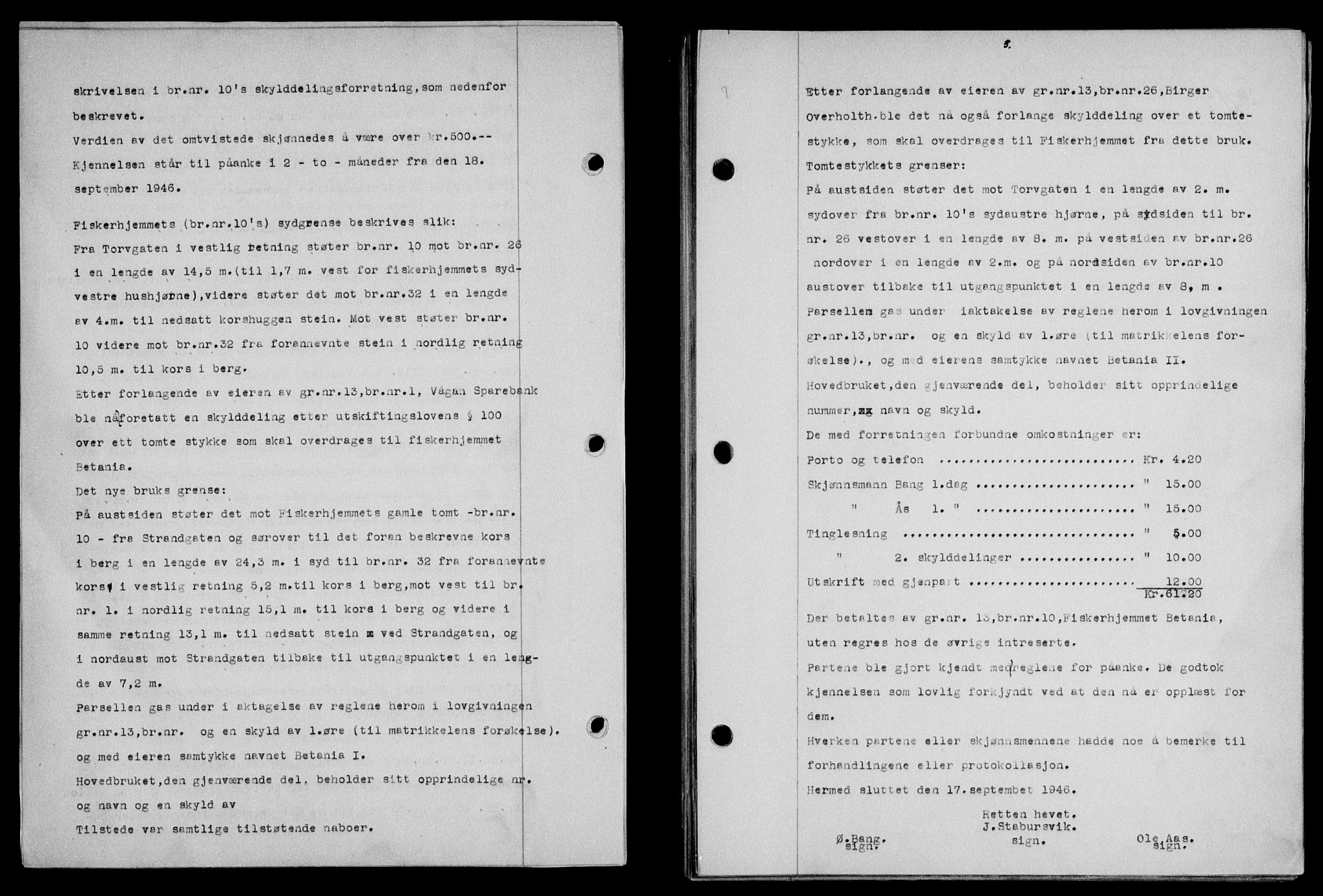 Lofoten sorenskriveri, SAT/A-0017/1/2/2C/L0016a: Mortgage book no. 16a, 1947-1947, Diary no: : 654/1947