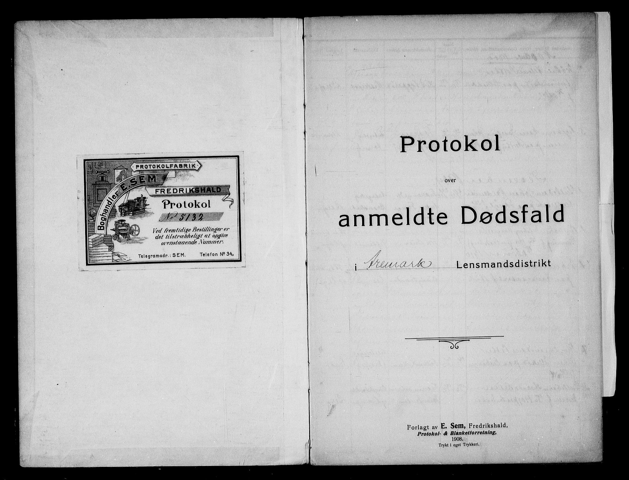 Aremark lensmannskontor, SAO/A-10631/H/Ha/L0003: Dødsfallsprotokoll, 1909-1921