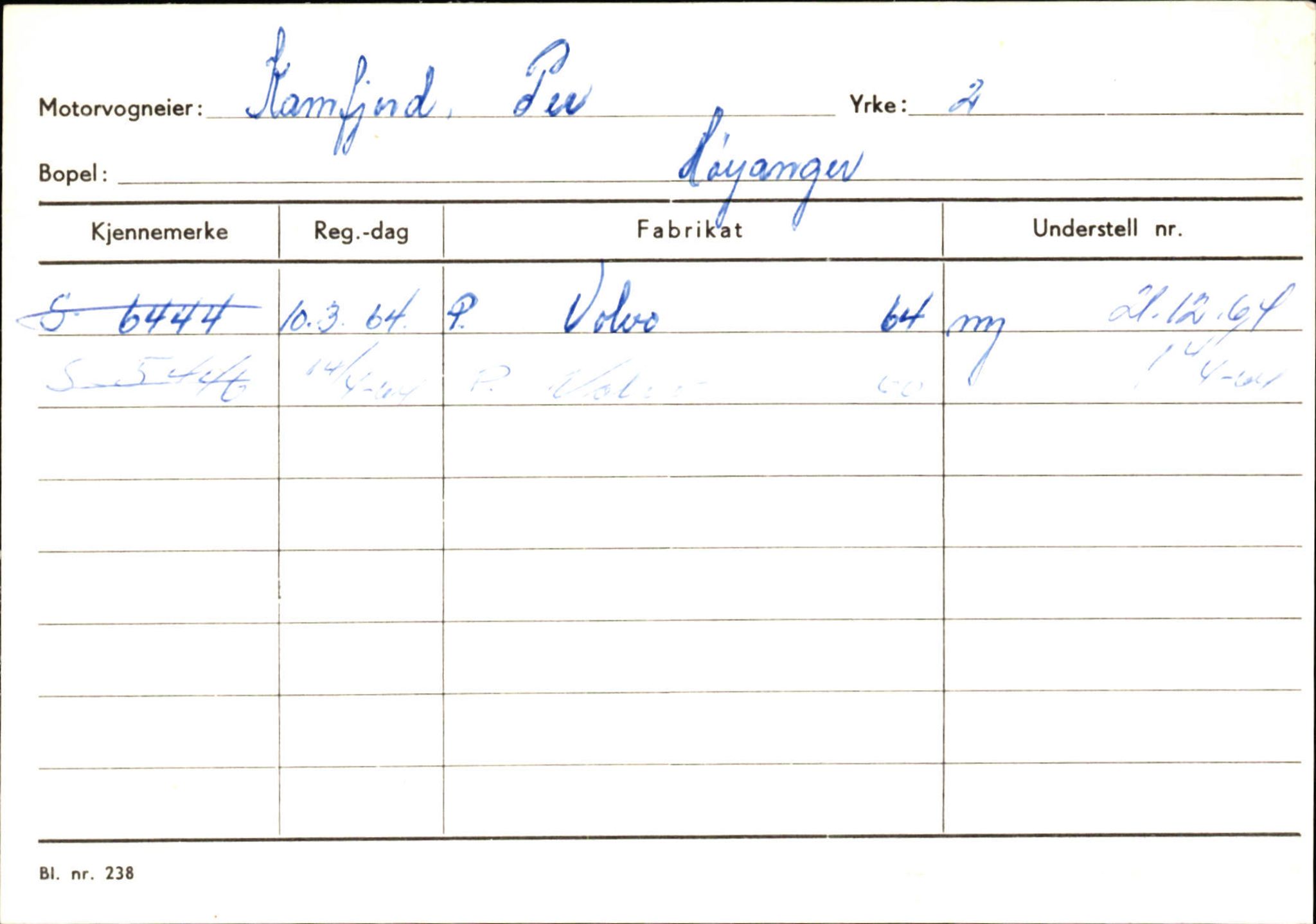 Statens vegvesen, Sogn og Fjordane vegkontor, AV/SAB-A-5301/4/F/L0130: Eigarregister Eid T-Å. Høyanger A-O, 1945-1975, p. 1706