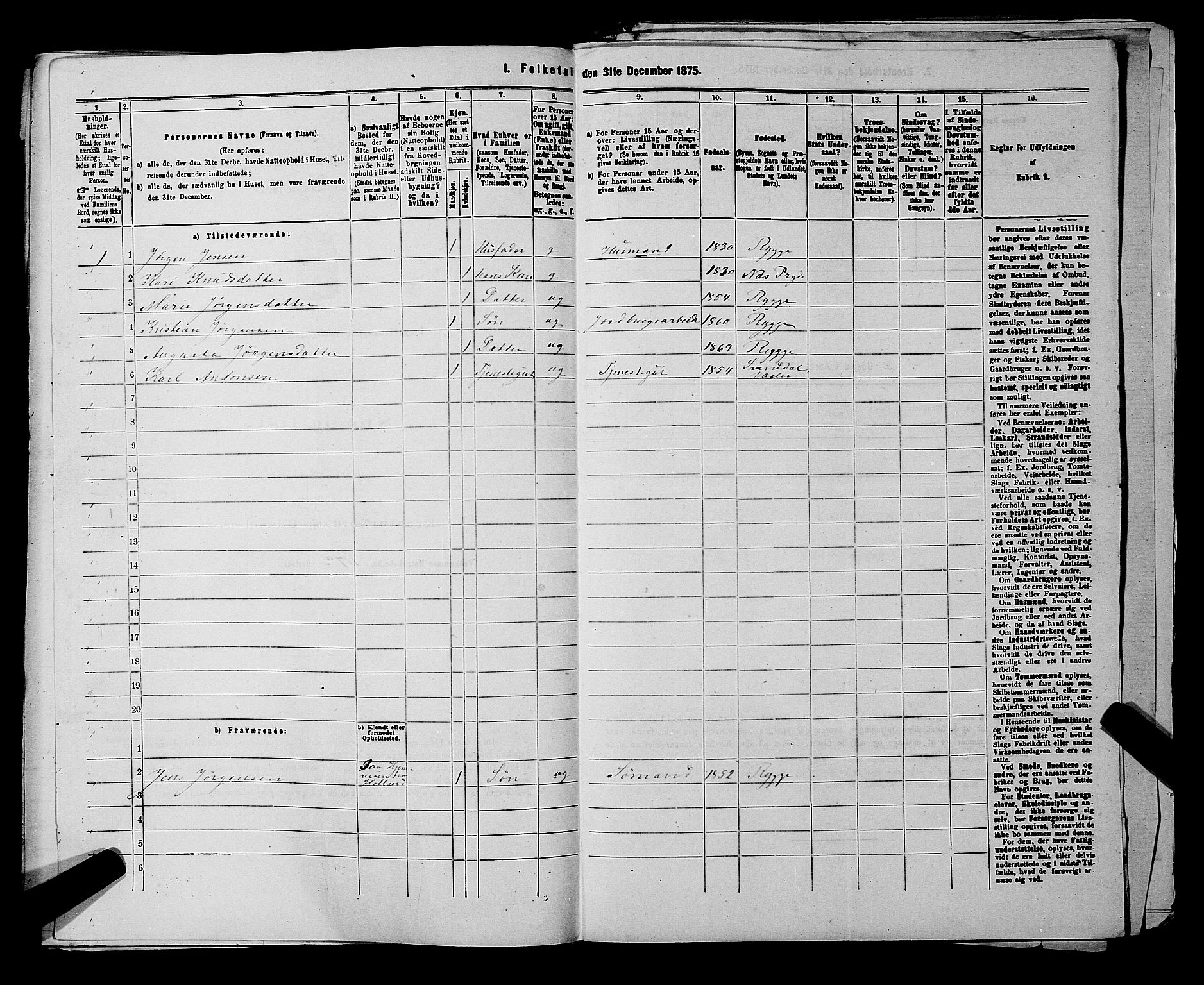 RA, 1875 census for 0136P Rygge, 1875, p. 799