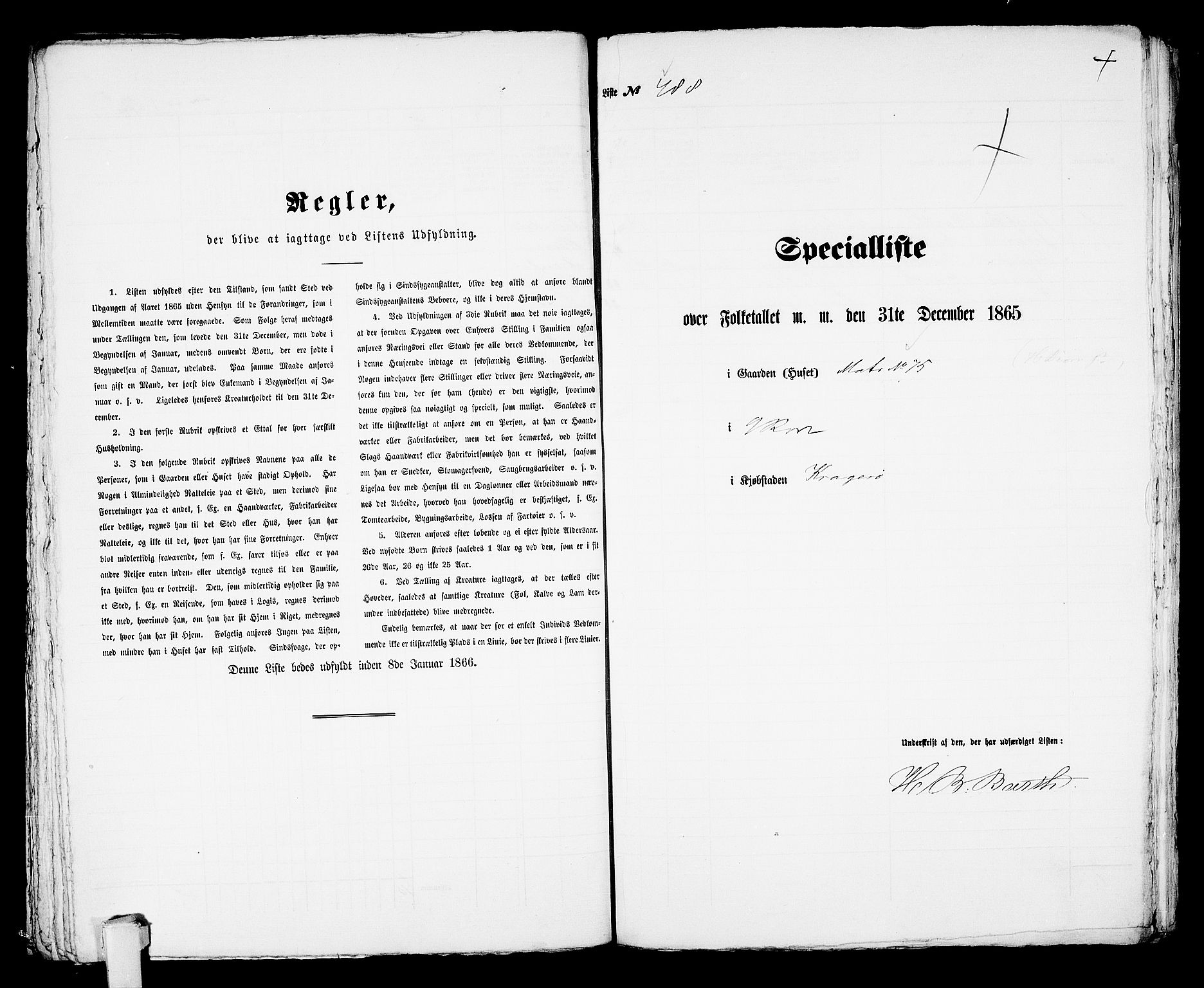 RA, 1865 census for Kragerø/Kragerø, 1865, p. 992