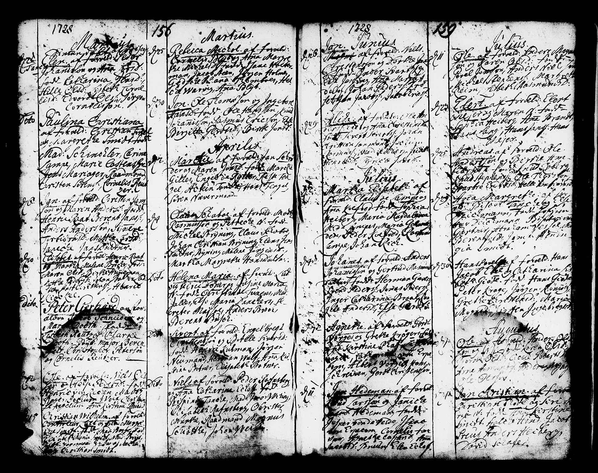 Domkirken sokneprestembete, AV/SAB-A-74801/H/Haa/L0001: Parish register (official) no. A 1, 1719-1732, p. 158-159