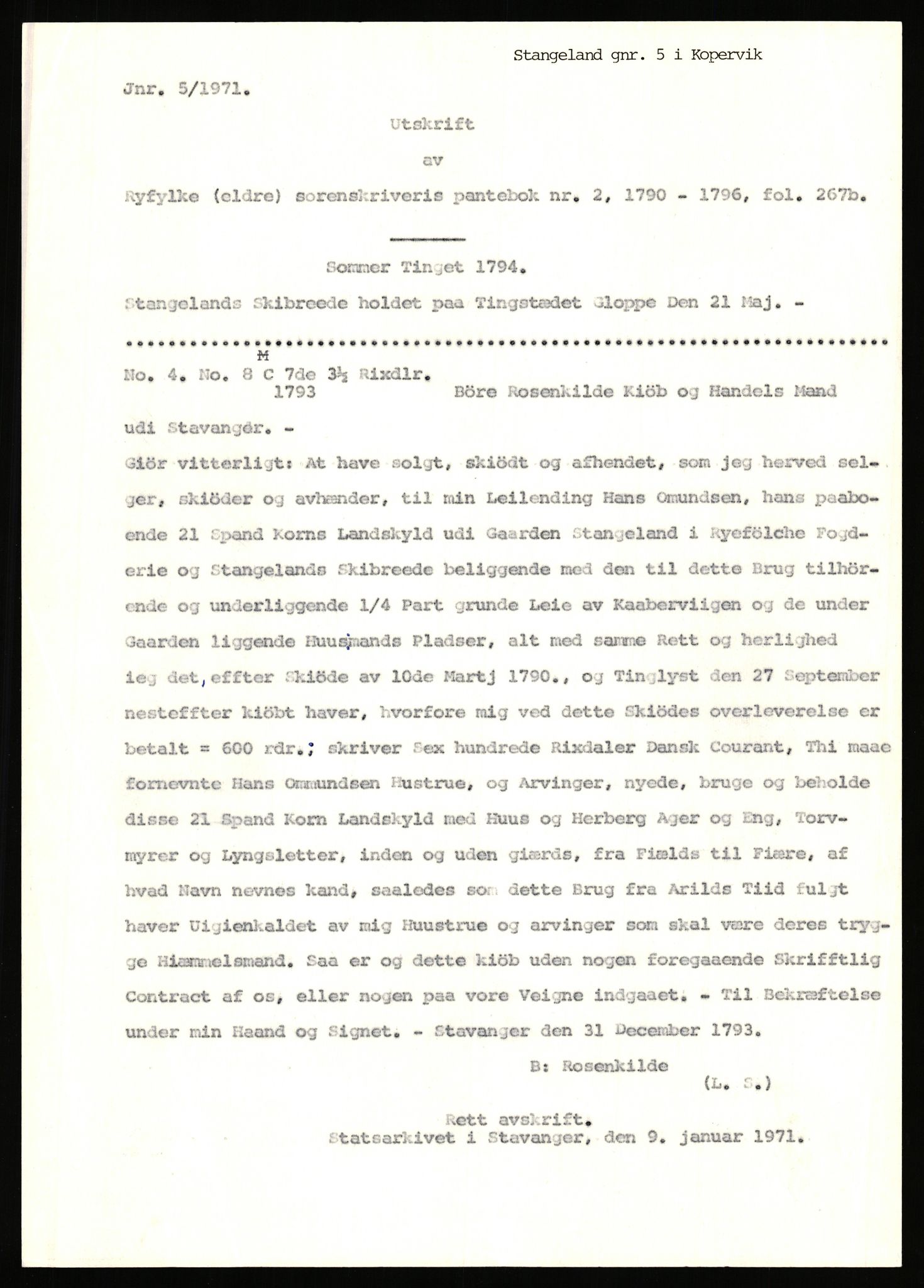 Statsarkivet i Stavanger, AV/SAST-A-101971/03/Y/Yj/L0078: Avskrifter sortert etter gårdsnavn: Solli i Lund - Staurland, 1750-1930, p. 533