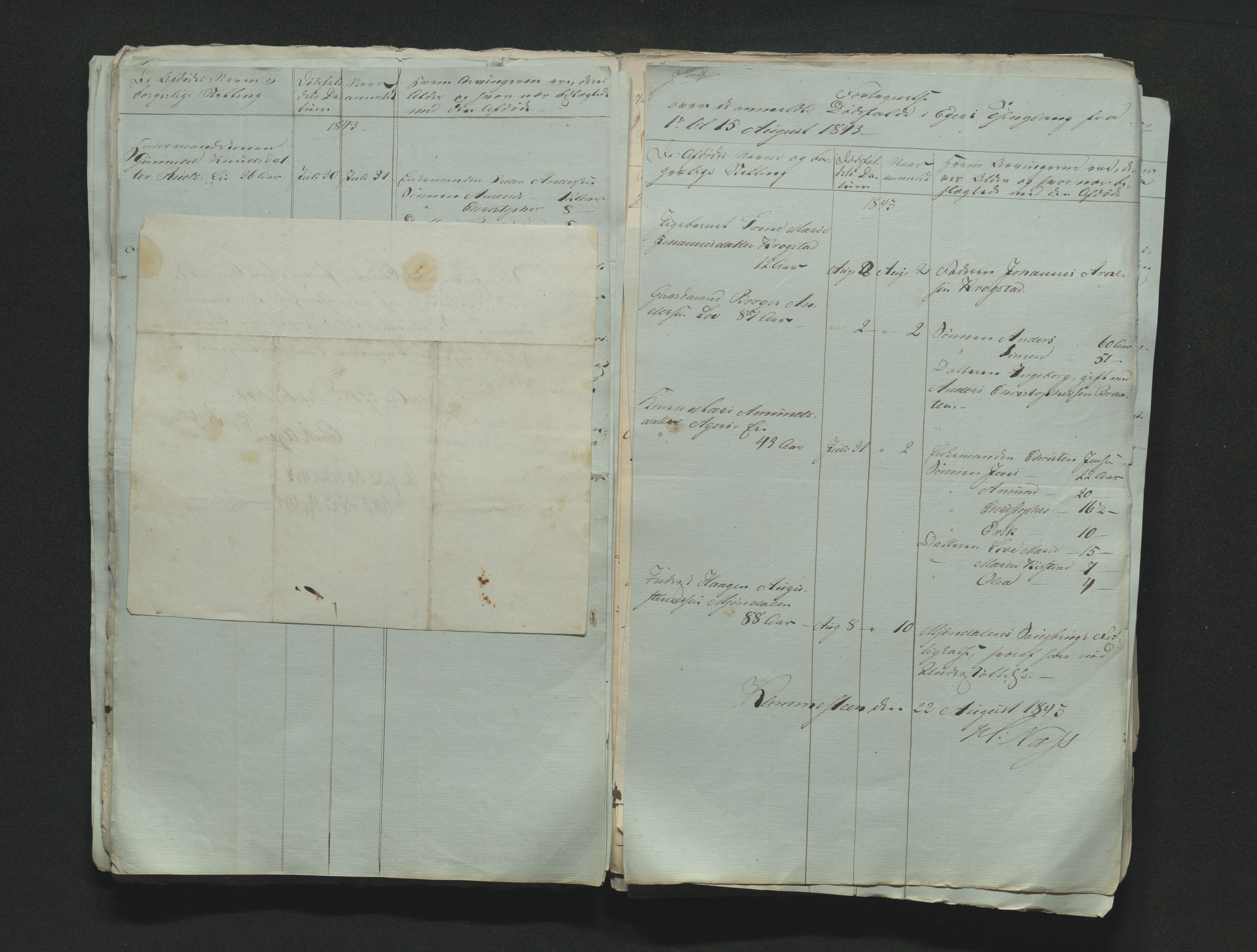 Eiker, Modum og Sigdal sorenskriveri, AV/SAKO-A-123/H/Ha/Hab/L0006: Dødsfallsmeldinger, 1841-1845