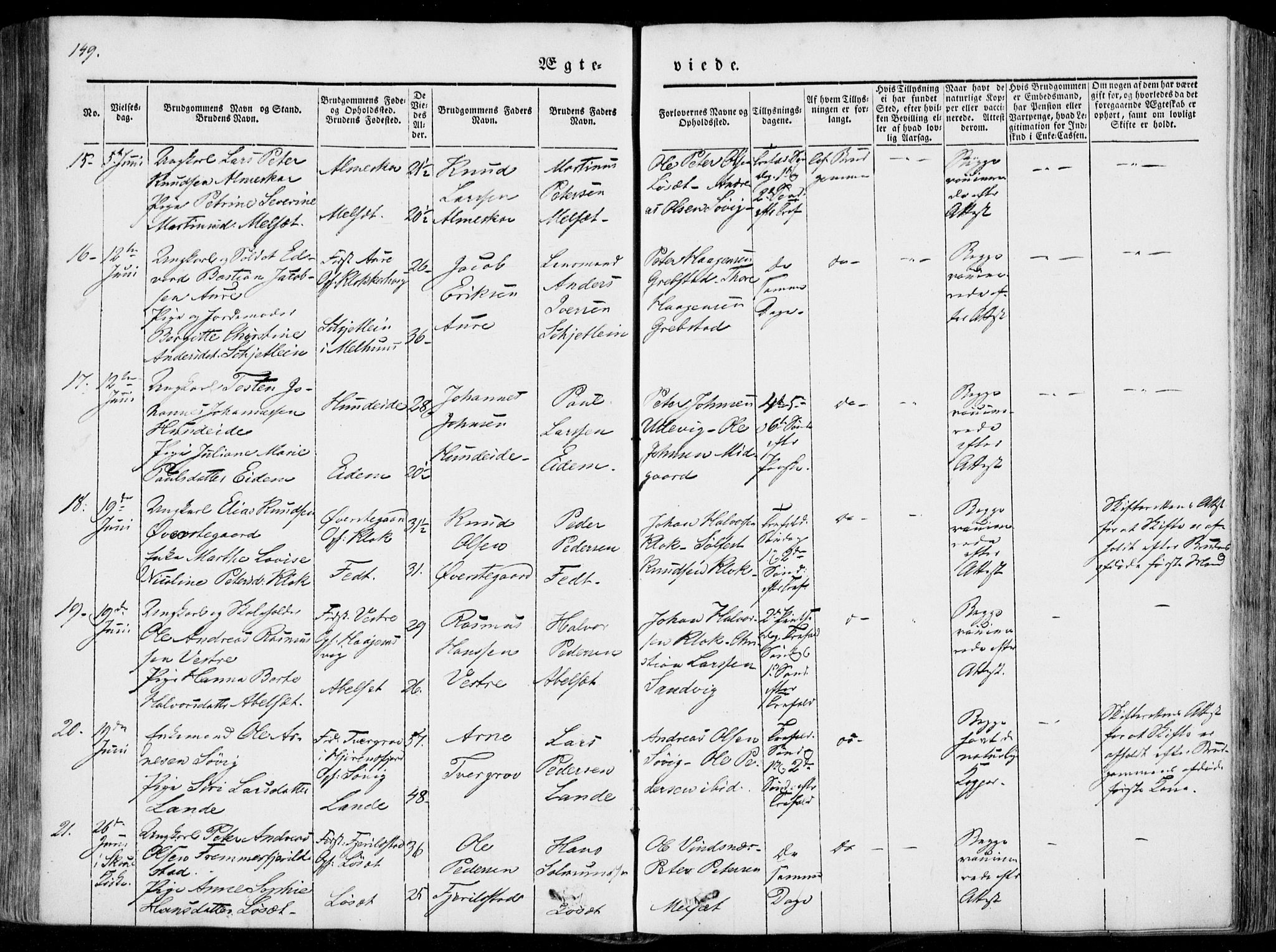 Ministerialprotokoller, klokkerbøker og fødselsregistre - Møre og Romsdal, AV/SAT-A-1454/522/L0313: Parish register (official) no. 522A08, 1852-1862, p. 149