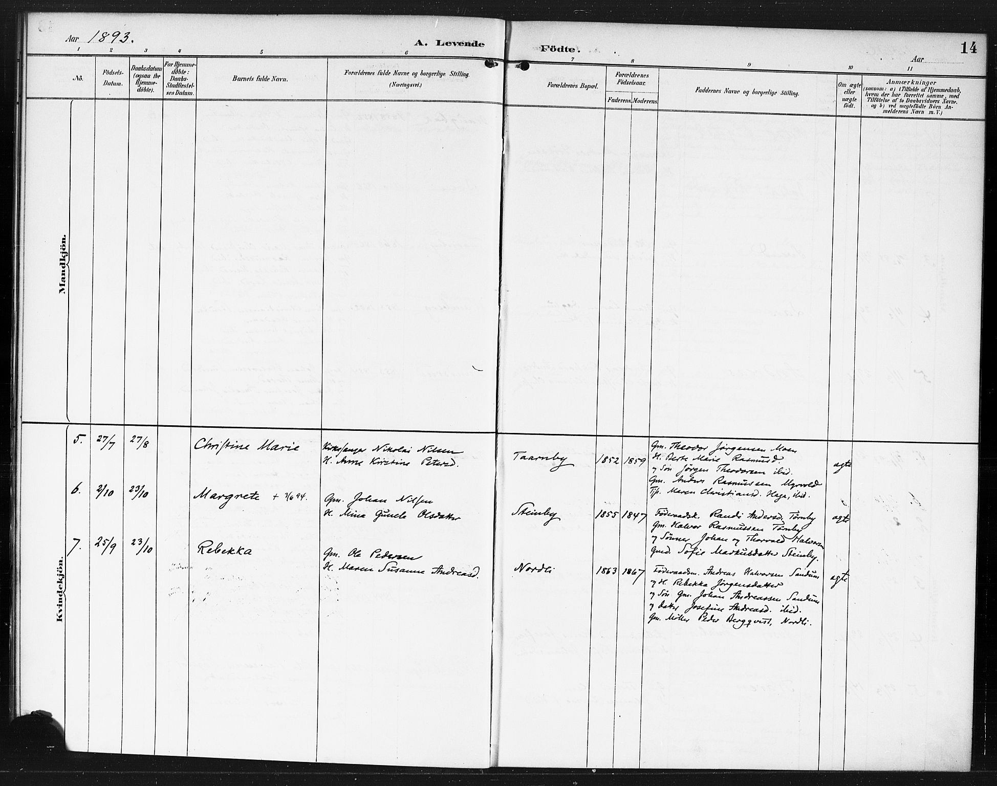 Rødenes prestekontor Kirkebøker, AV/SAO-A-2005/F/Fb/L0002: Parish register (official) no. II 2, 1890-1900, p. 14