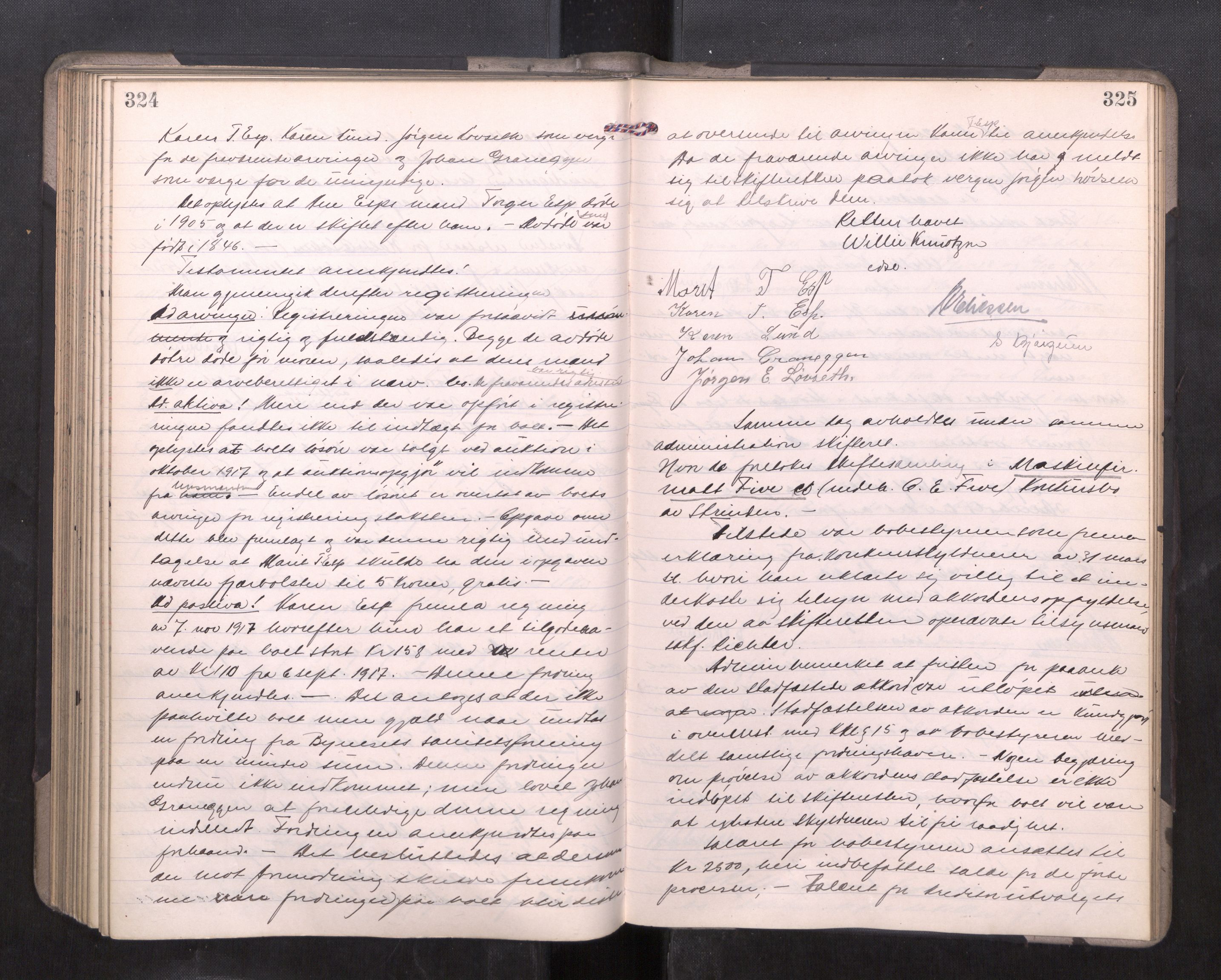 Strinda og Selbu sorenskriveri, AV/SAT-A-0015/3/3B/L0012: Skifteforhandlingsprot. 12, 1915-1919, p. 324-325