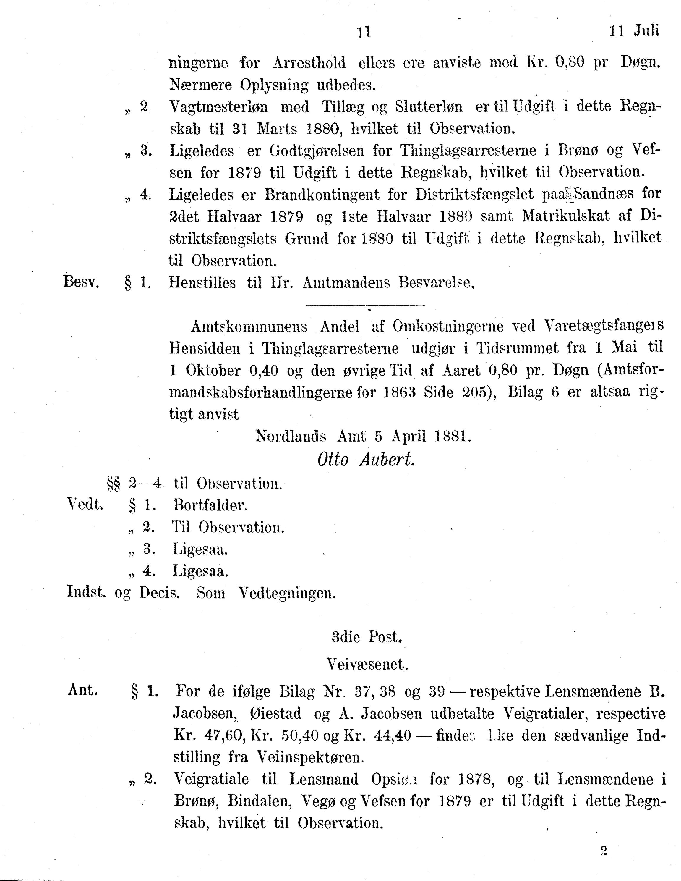 Nordland Fylkeskommune. Fylkestinget, AIN/NFK-17/176/A/Ac/L0014: Fylkestingsforhandlinger 1881-1885, 1881-1885