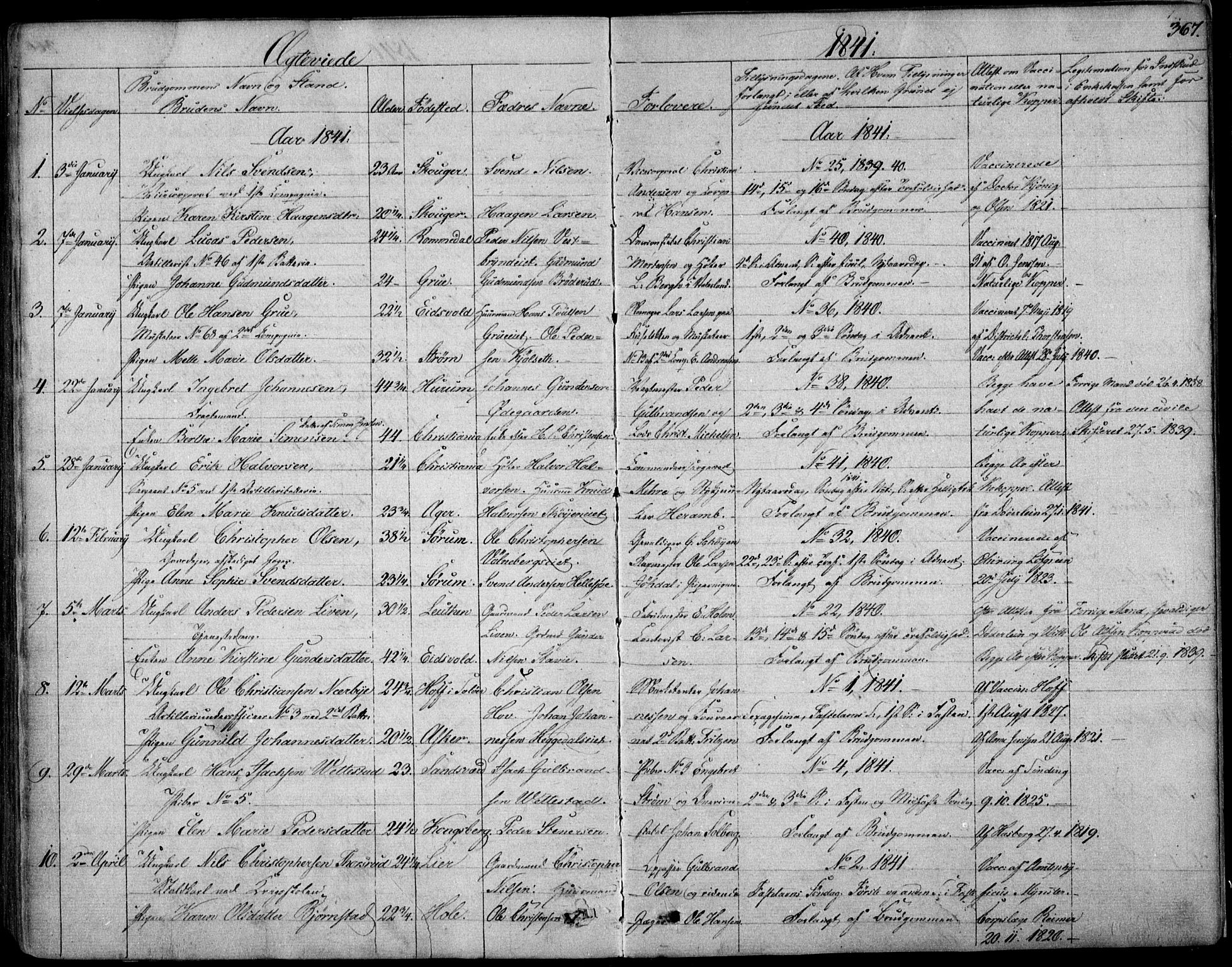Garnisonsmenigheten Kirkebøker, SAO/A-10846/F/Fa/L0006: Parish register (official) no. 6, 1828-1841, p. 367