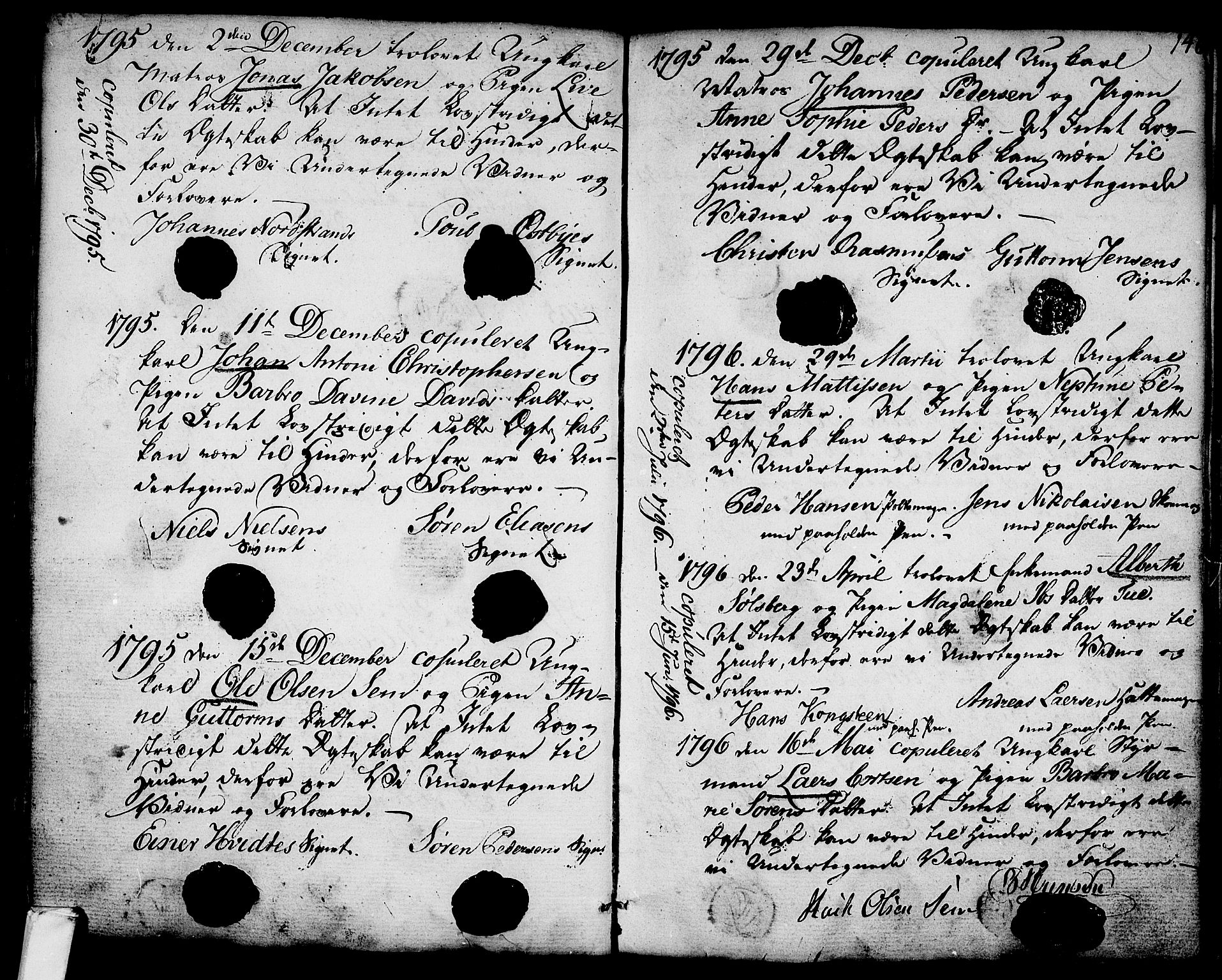 Larvik kirkebøker, SAKO/A-352/G/Ga/L0001: Parish register (copy) no. I 1, 1785-1807, p. 140