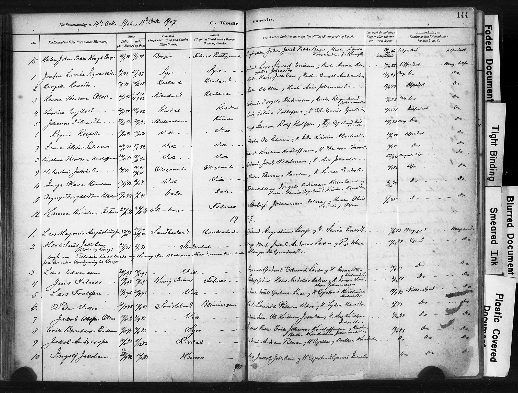 Skudenes sokneprestkontor, SAST/A -101849/H/Ha/Haa/L0009: Parish register (official) no. A 6, 1882-1912, p. 144