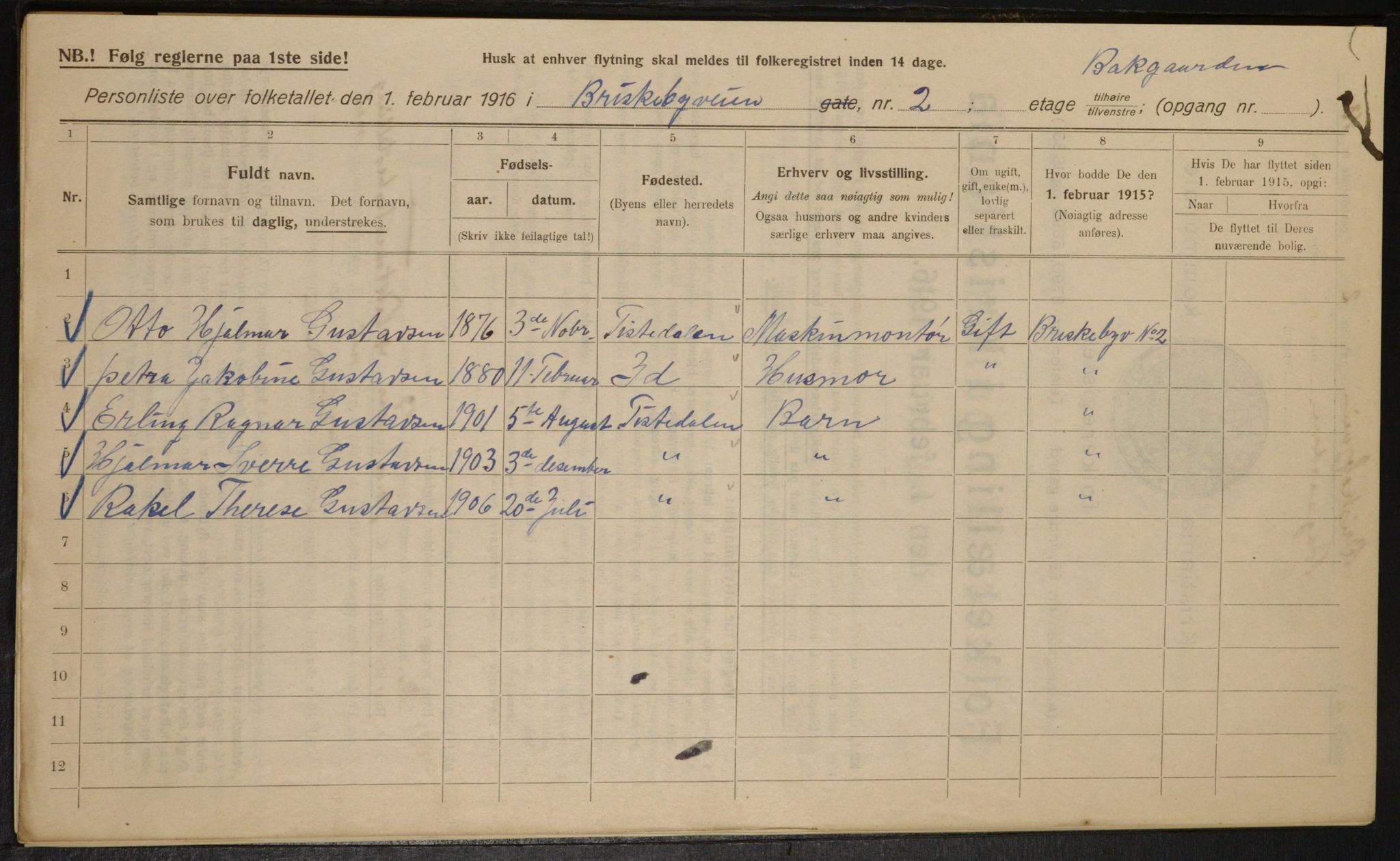 OBA, Municipal Census 1916 for Kristiania, 1916, p. 9290