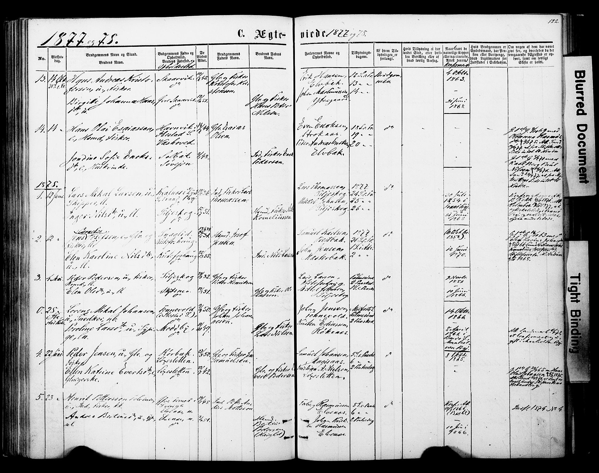 Ibestad sokneprestembete, SATØ/S-0077/H/Ha/Haa/L0013kirke: Parish register (official) no. 13, 1865-1879, p. 122