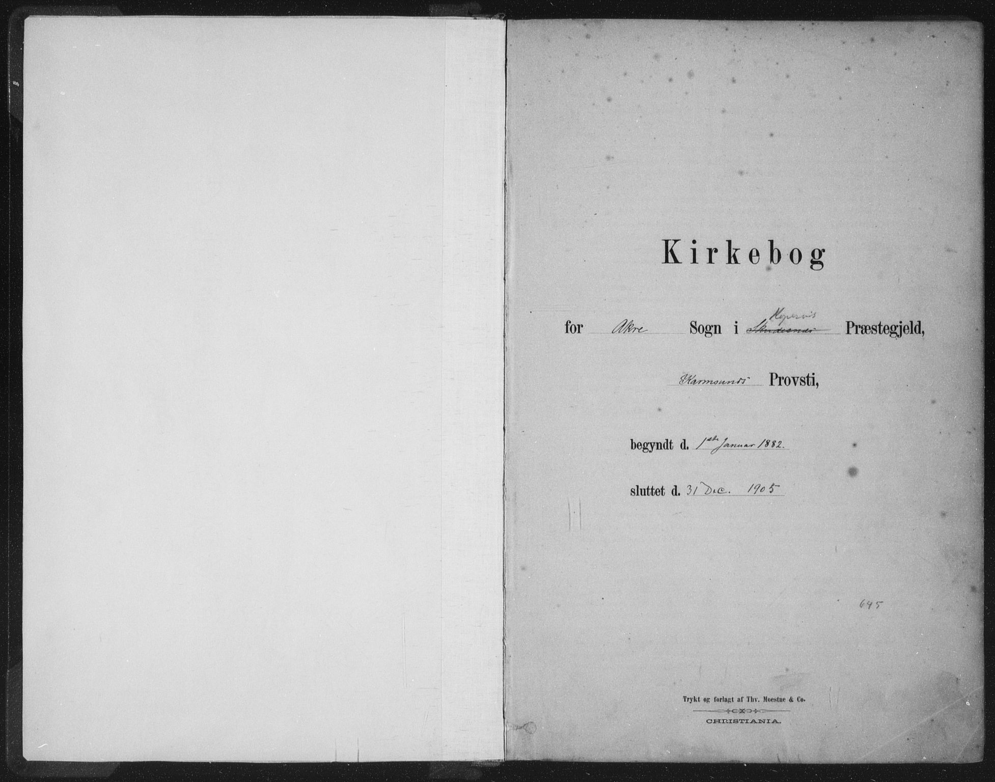 Kopervik sokneprestkontor, SAST/A-101850/H/Ha/Haa/L0004: Parish register (official) no. A 4, 1882-1905
