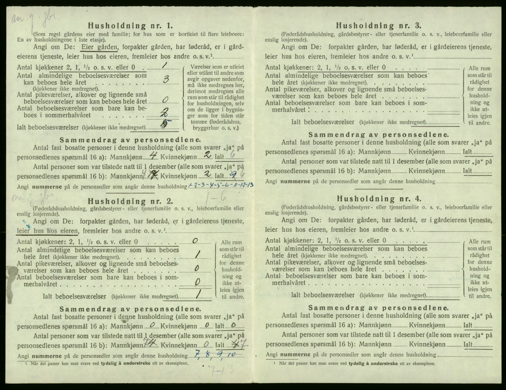 SAB, 1920 census for Stord, 1920, p. 138