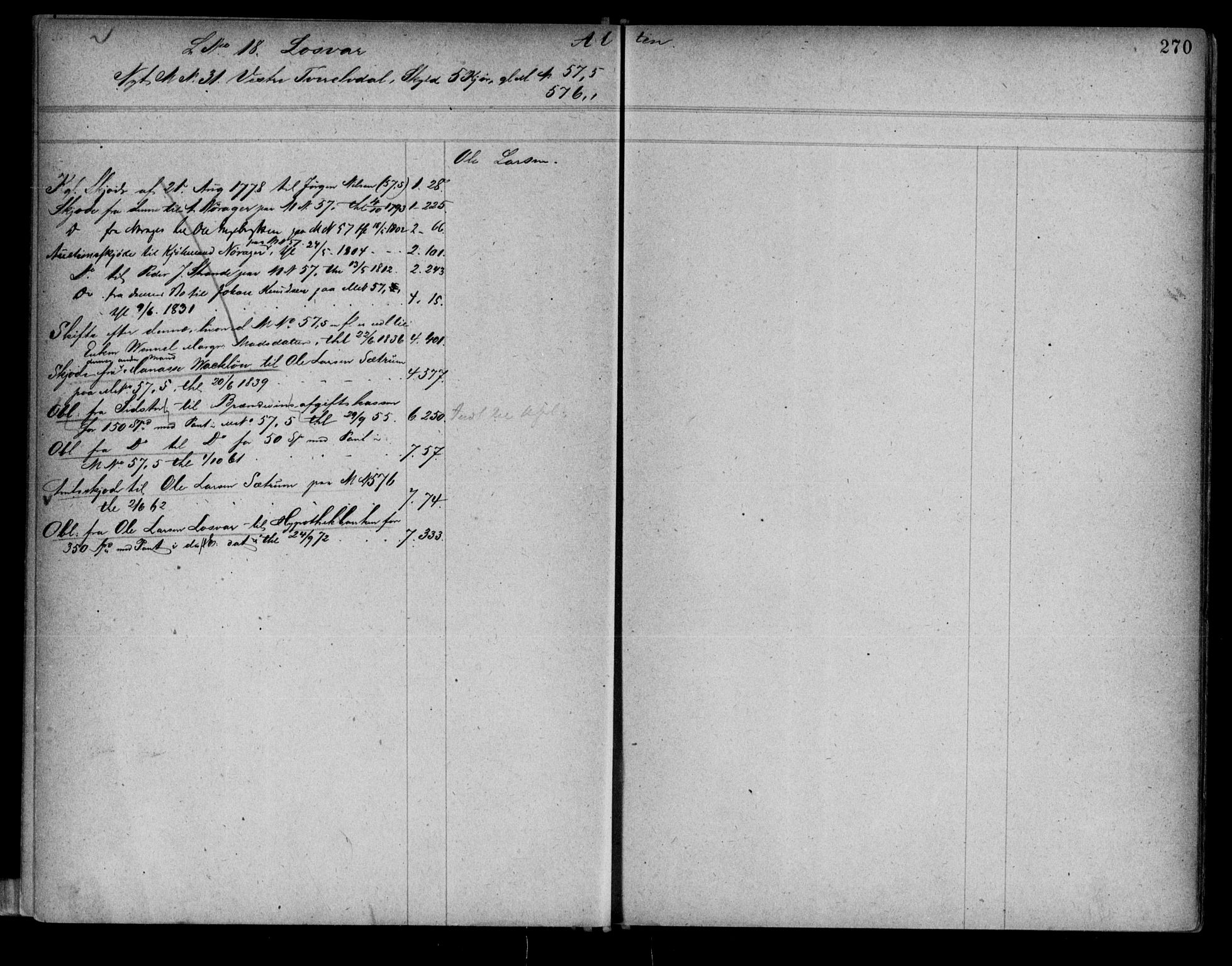 Alta fogderi/sorenskriveri, SATØ/SATØ-5/1/K/Kb/Kba/L0007pantereg: Mortgage register no. 7, 1776, p. 270
