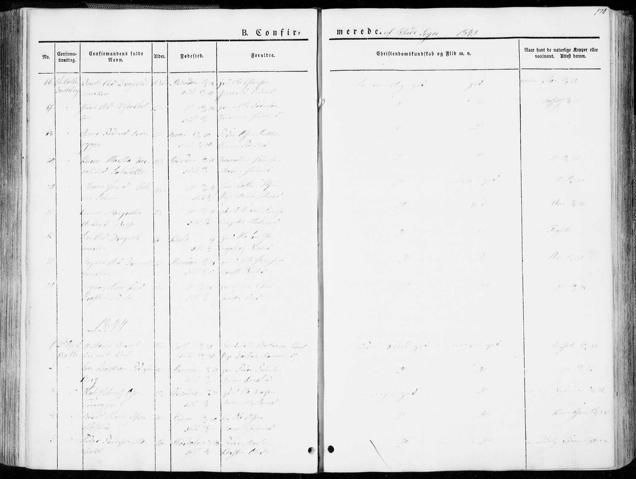 Ministerialprotokoller, klokkerbøker og fødselsregistre - Sør-Trøndelag, SAT/A-1456/606/L0290: Parish register (official) no. 606A05, 1841-1847, p. 170