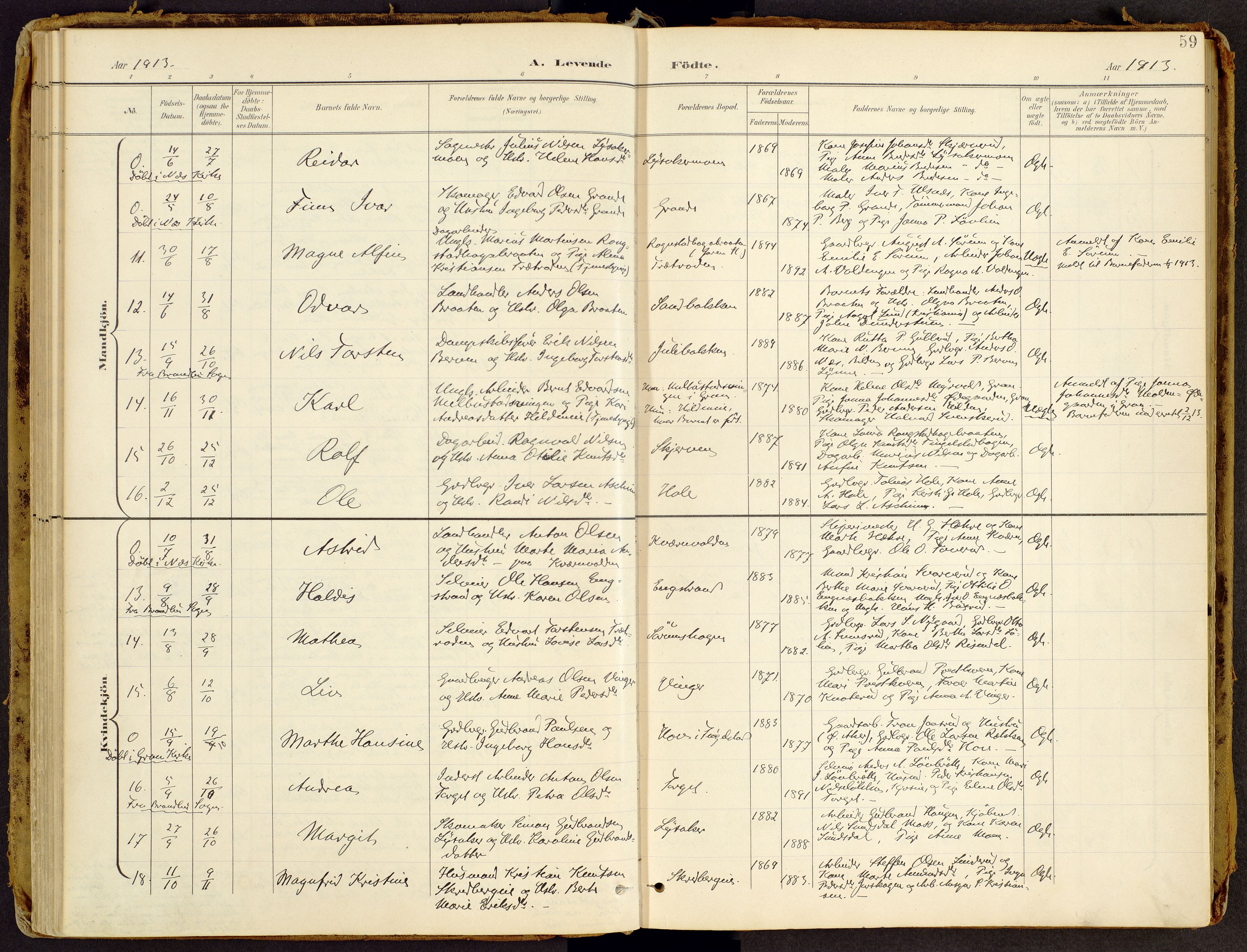 Brandbu prestekontor, SAH/PREST-114/H/Ha/Haa/L0002: Parish register (official) no. 2, 1899-1914, p. 59