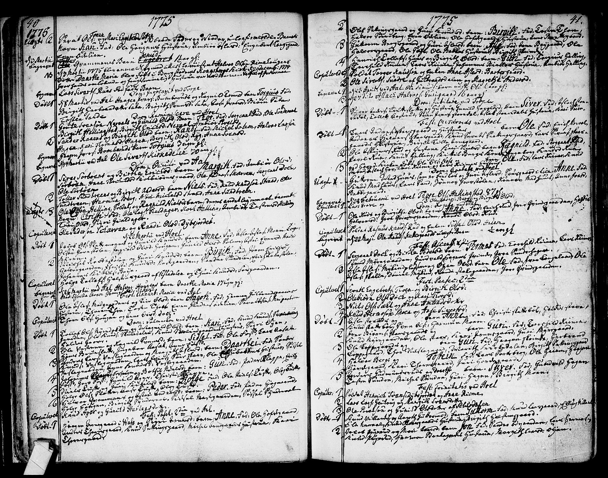 Ål kirkebøker, SAKO/A-249/F/Fa/L0002: Parish register (official) no. I 2, 1771-1806, p. 40-41