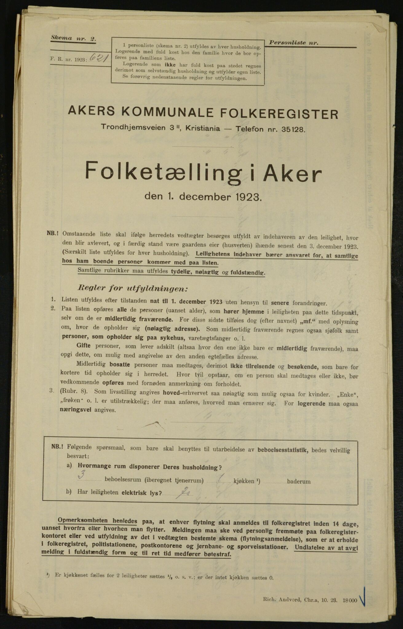 , Municipal Census 1923 for Aker, 1923, p. 27281