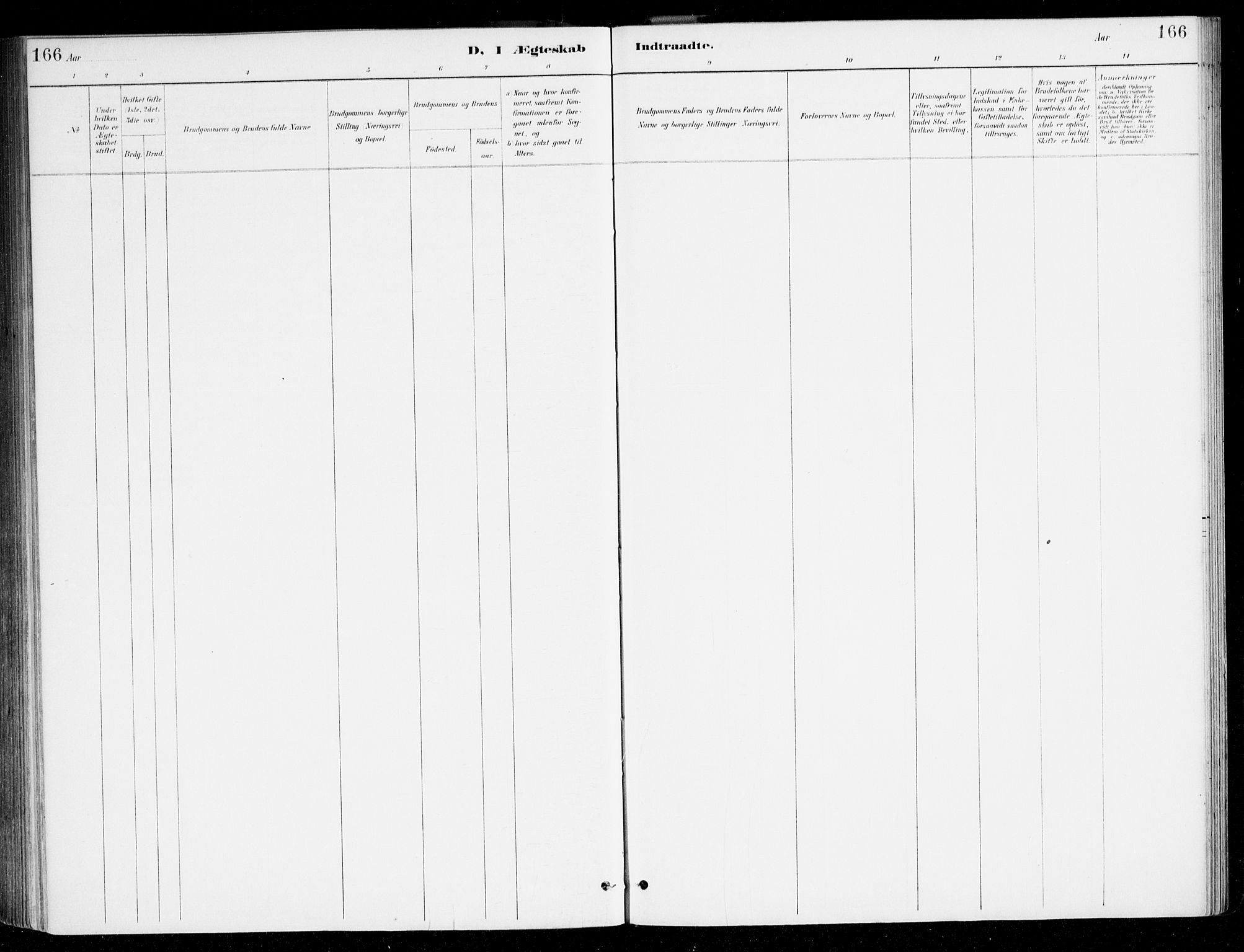 Haus sokneprestembete, AV/SAB-A-75601/H/Haa/Haad/L0001: Parish register (official) no. D 1, 1887-1898, p. 166