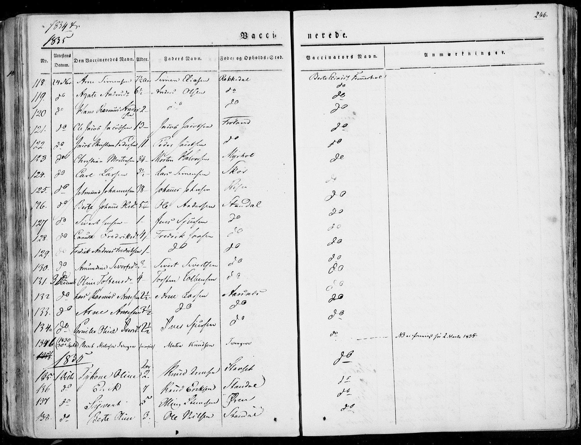 Ministerialprotokoller, klokkerbøker og fødselsregistre - Møre og Romsdal, SAT/A-1454/515/L0208: Parish register (official) no. 515A04, 1830-1846, p. 246