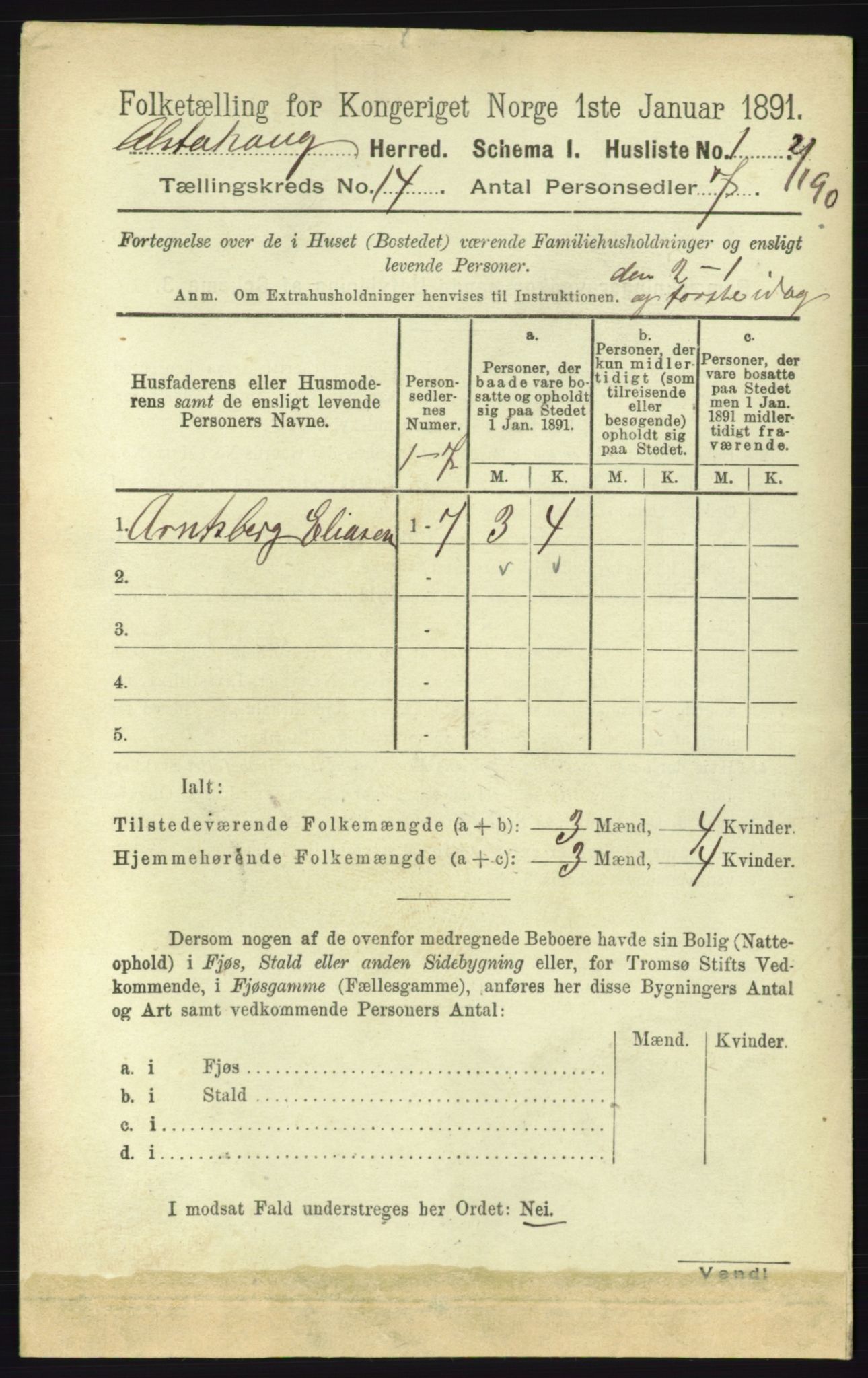 RA, 1891 census for 1820 Alstahaug, 1891, p. 4887