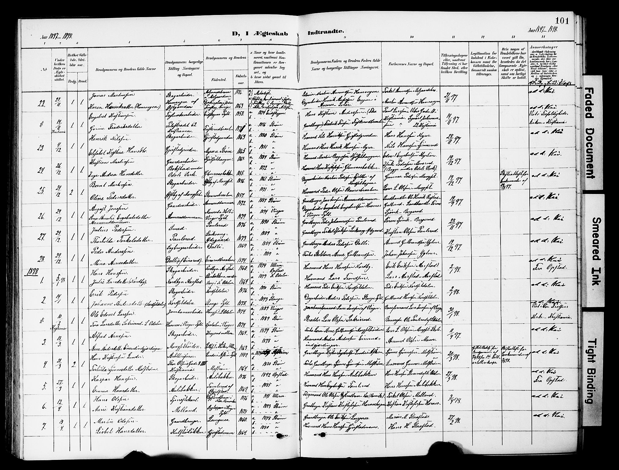 Sør-Odal prestekontor, SAH/PREST-030/H/Ha/Hab/L0001: Parish register (copy) no. 1, 1895-1902, p. 101