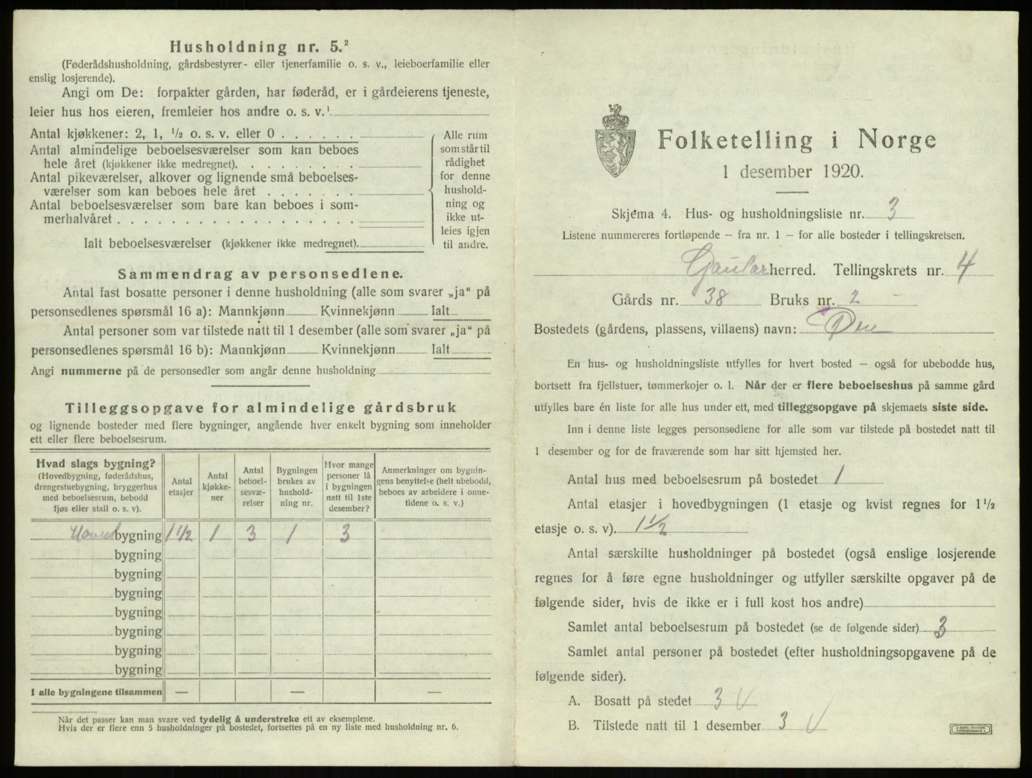 SAB, 1920 census for Gaular, 1920, p. 257