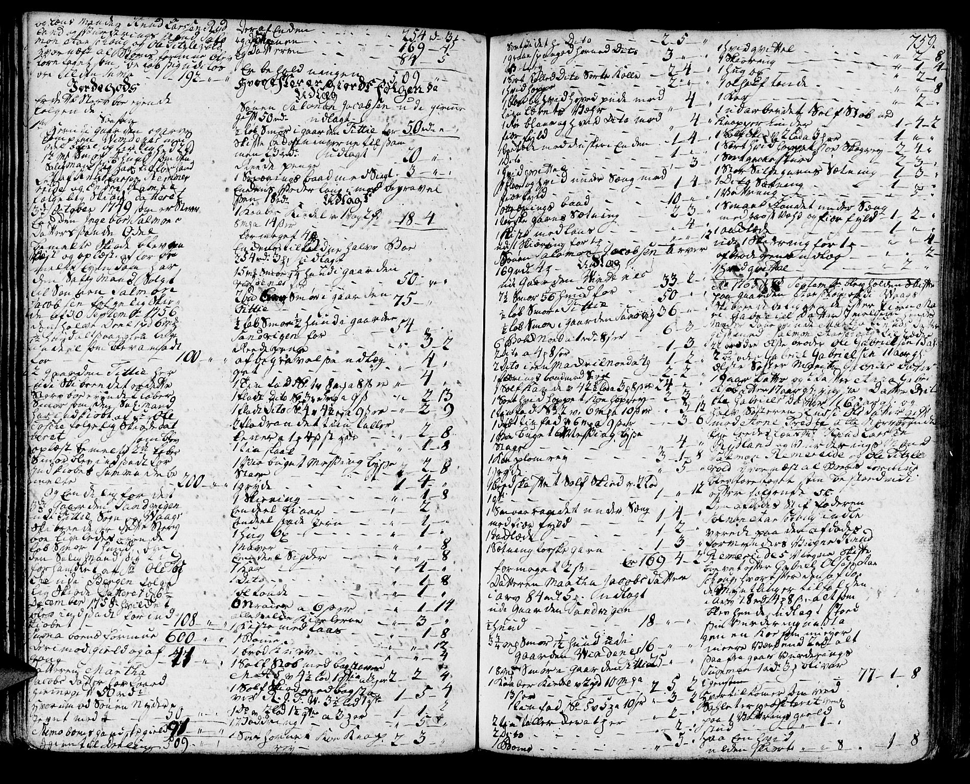 Sunnhordland sorenskrivar, SAB/A-2401/1/H/Ha/Haa/L0007: Skifteprotokollar. Register på lesesal. Fol. 901- ut, 1765-1768, p. 758b-759a