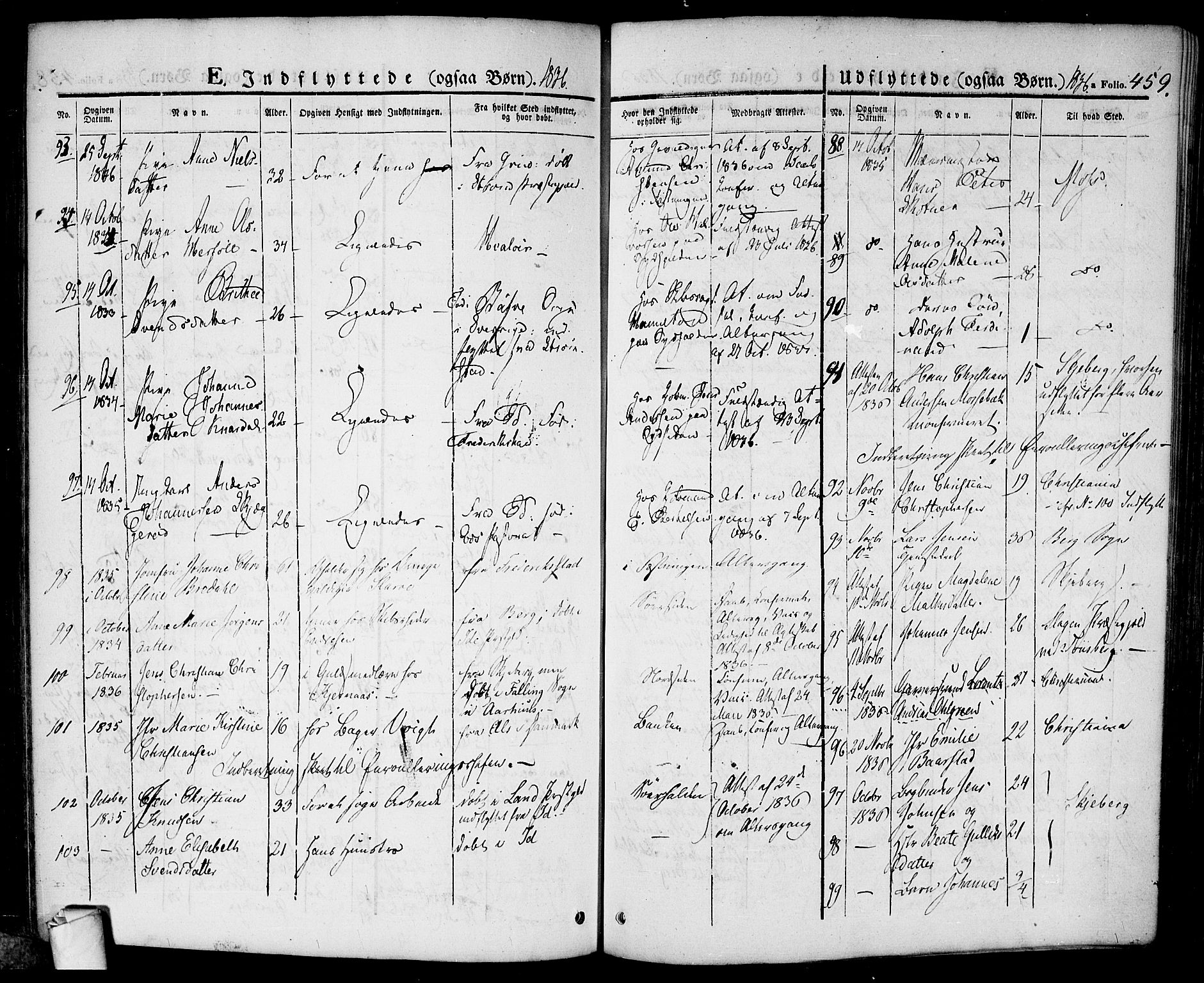 Halden prestekontor Kirkebøker, SAO/A-10909/F/Fa/L0005: Parish register (official) no. I 5, 1834-1845, p. 459