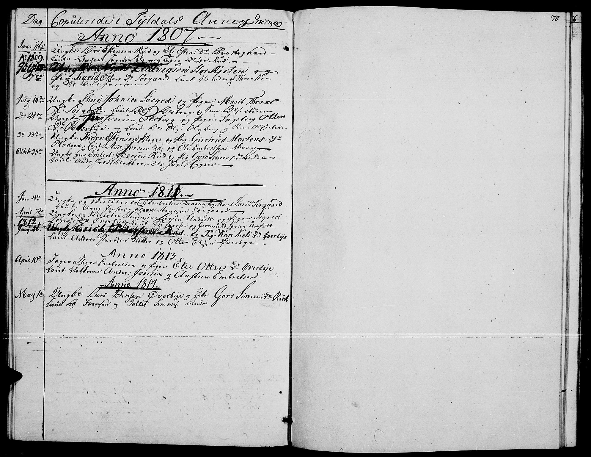 Tynset prestekontor, SAH/PREST-058/H/Ha/Haa/L0017: Parish register (official) no. 17, 1801-1814, p. 70