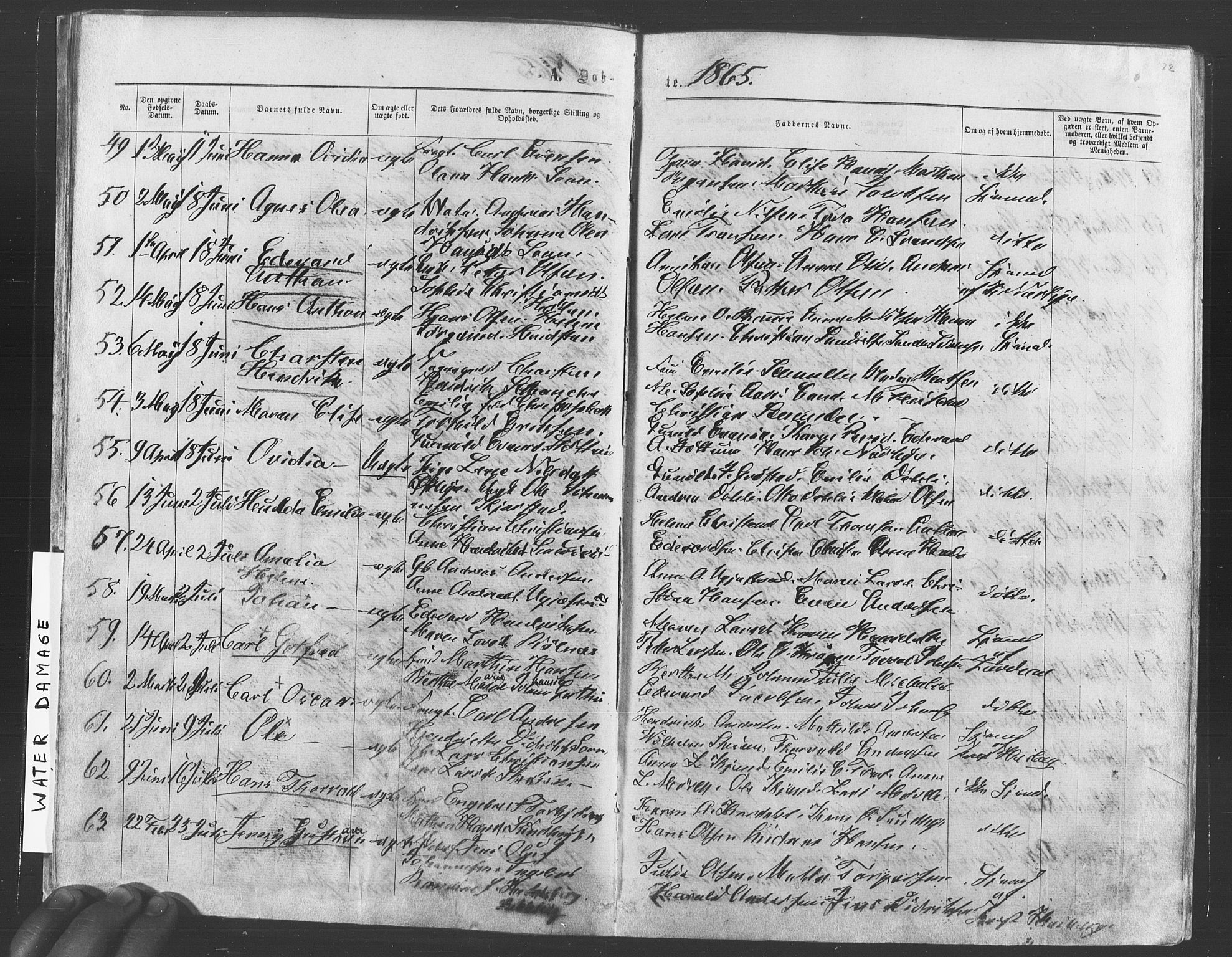 Vestby prestekontor Kirkebøker, AV/SAO-A-10893/F/Fa/L0008: Parish register (official) no. I 8, 1863-1877, p. 22